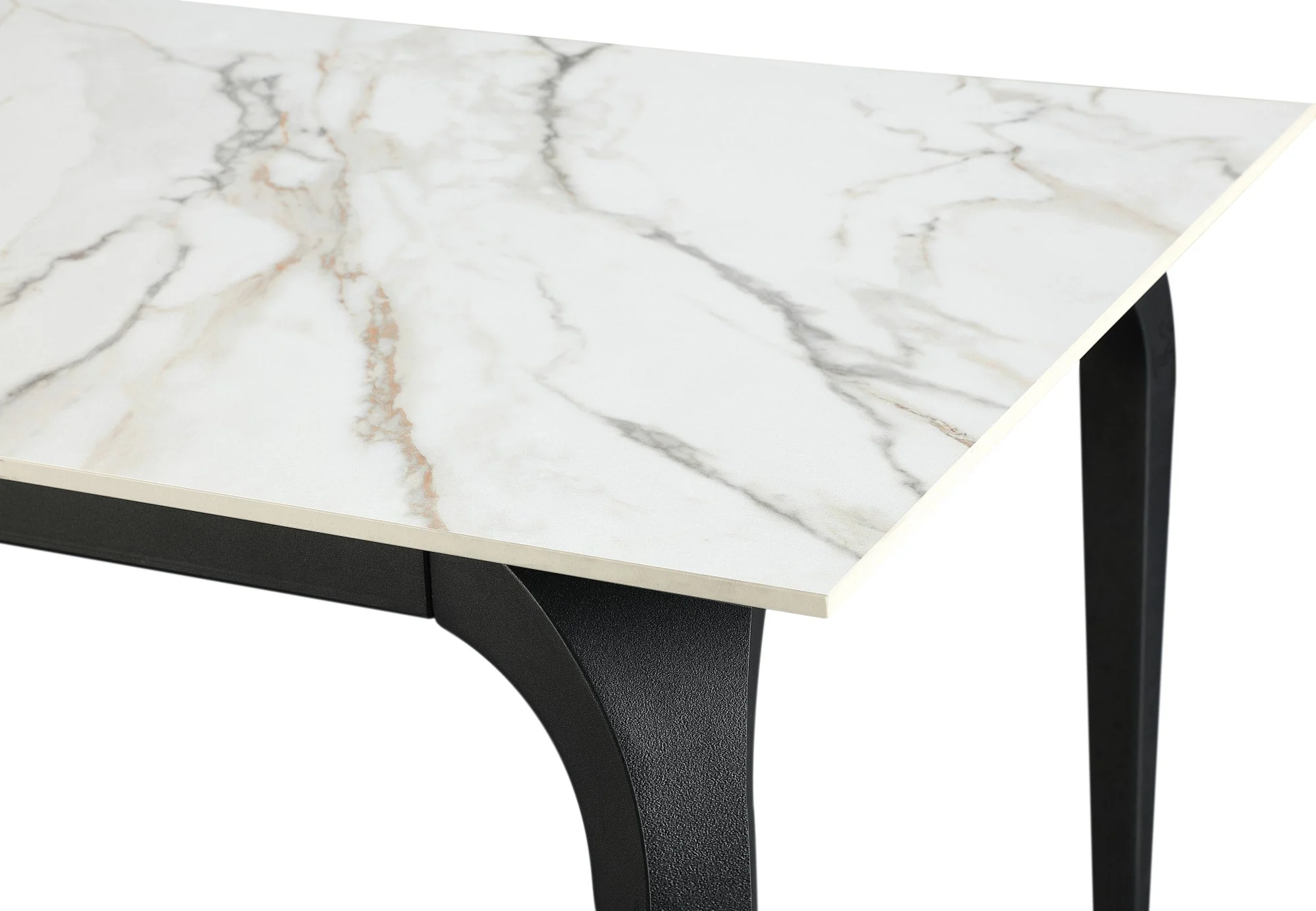 Nicoya White/Black Stone Top Rectangular Dining Table - Image 6