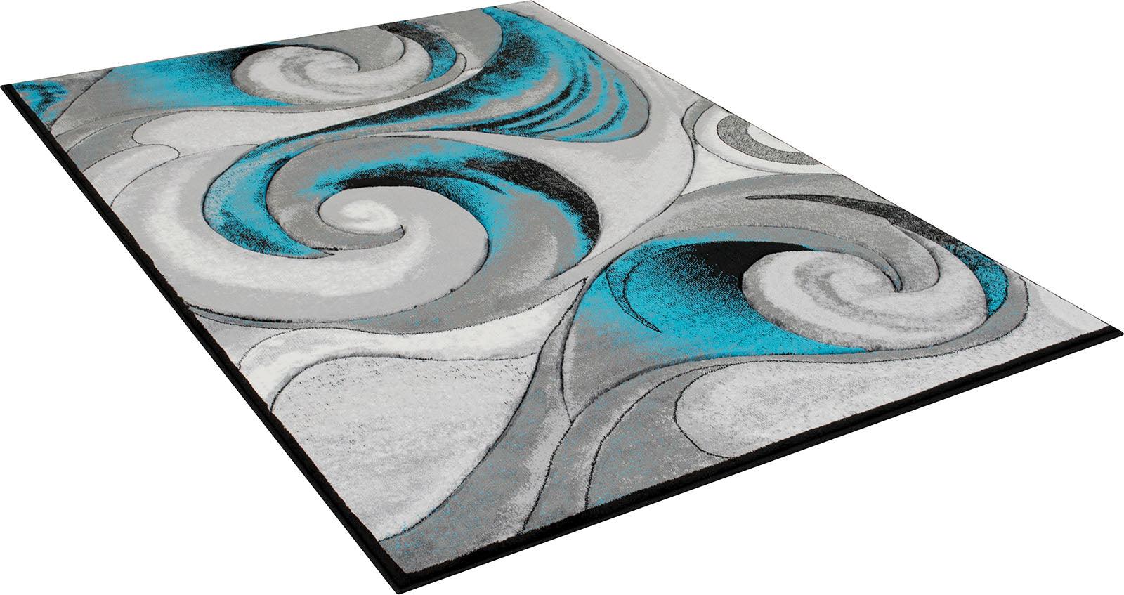 Niksar Turquoise Area Rug - Image 2