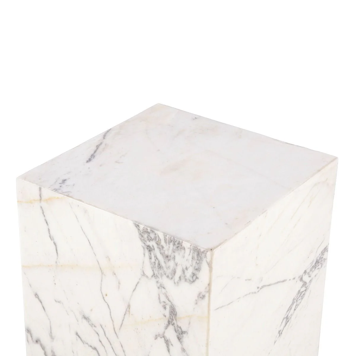 Nile 15" Drum Side Table in Alabaster Marble - Image 4