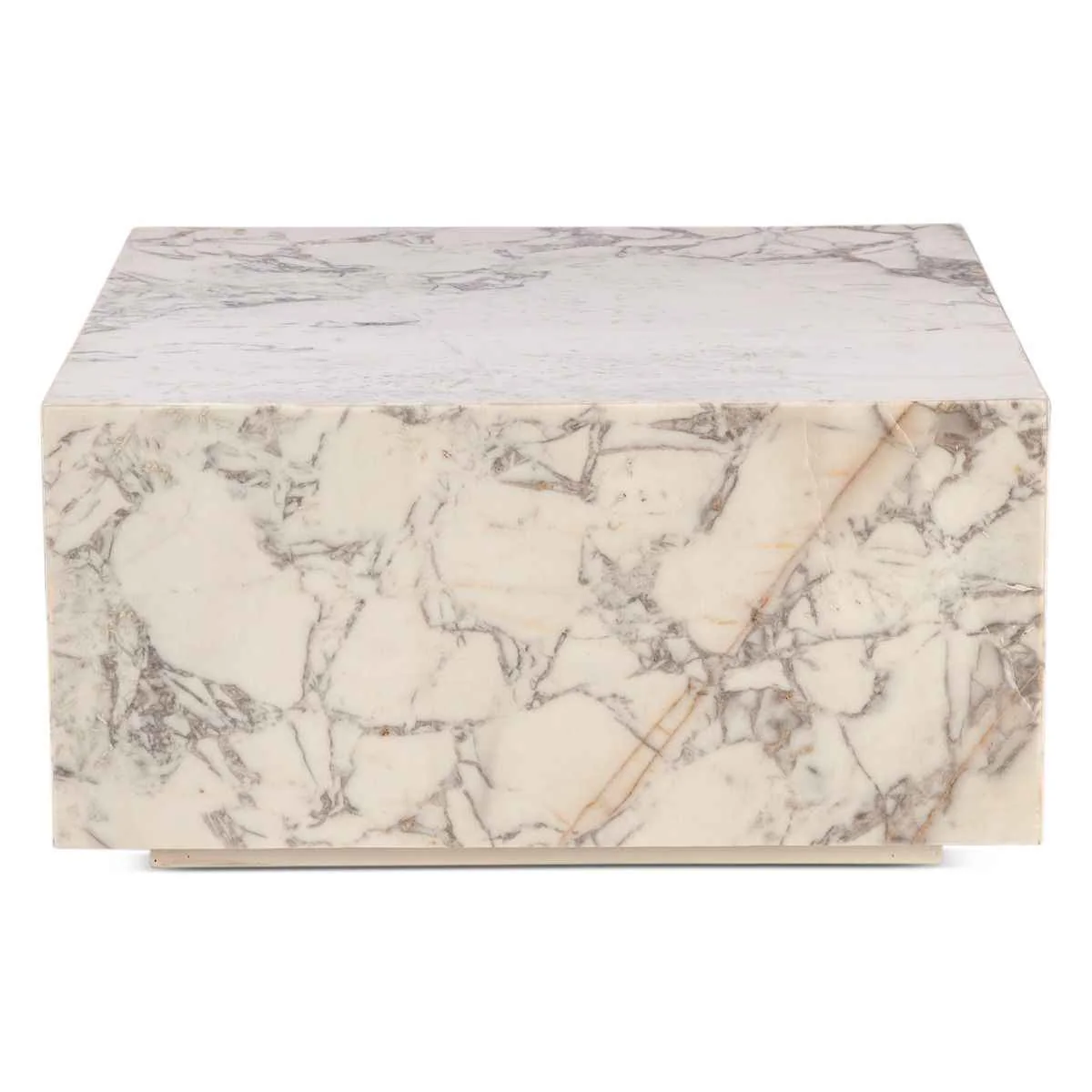Nile 32" Drum Coffee Table in Alabaster Marble - Image 5