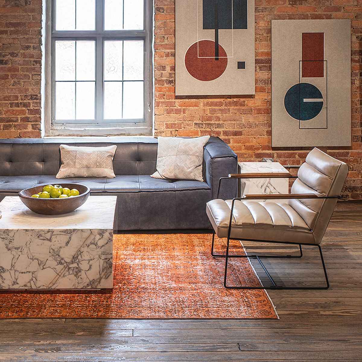 Nile 32" Drum Coffee Table in Alabaster Marble - Image 7