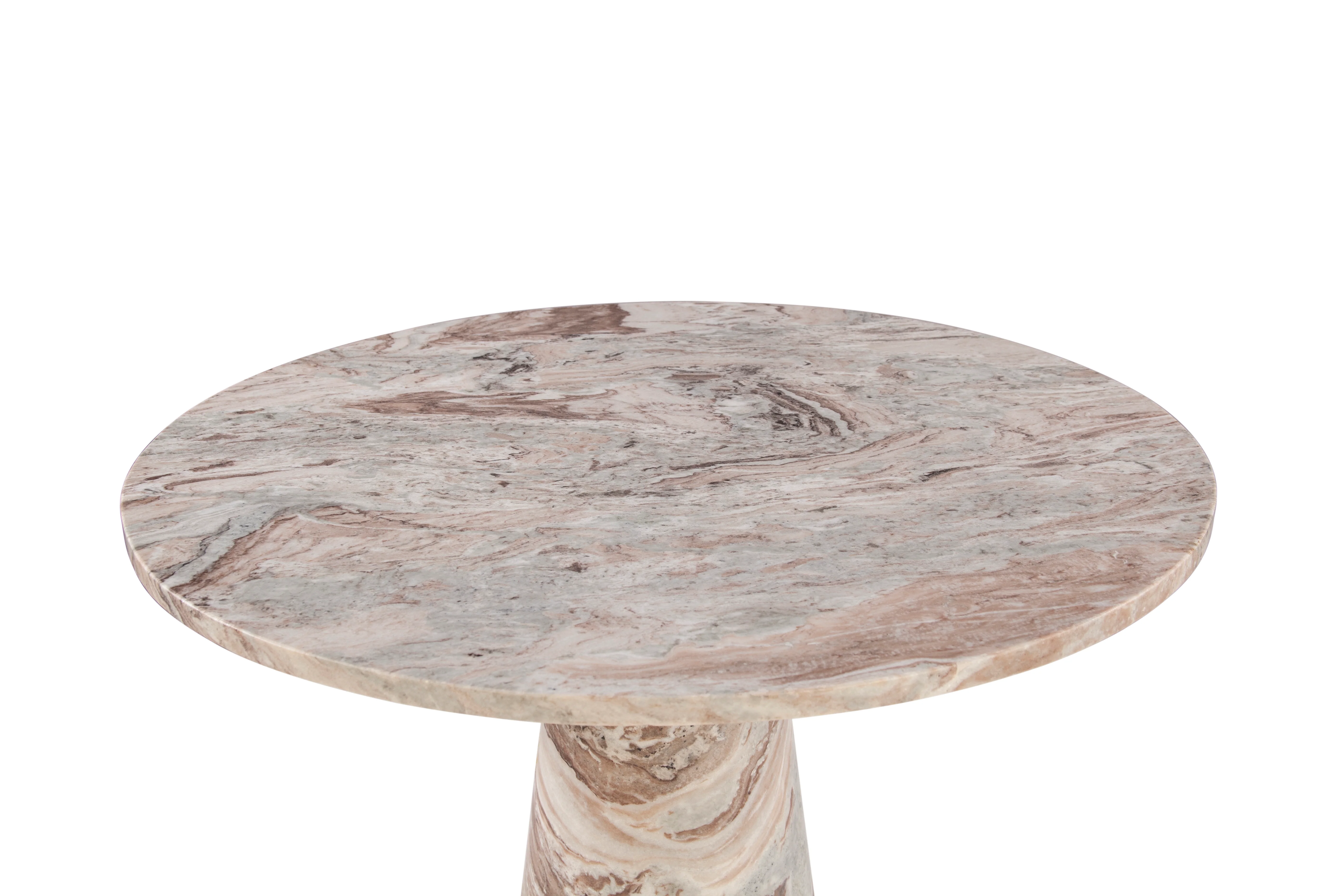 Nile 48" Round Dining Table in Brown Toronto Marble - Image 7