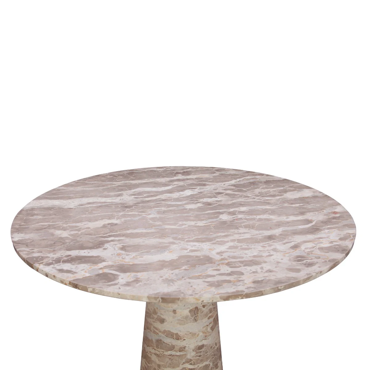 Nile 48" Round Dining Table in Capri Beige Marble - Image 5