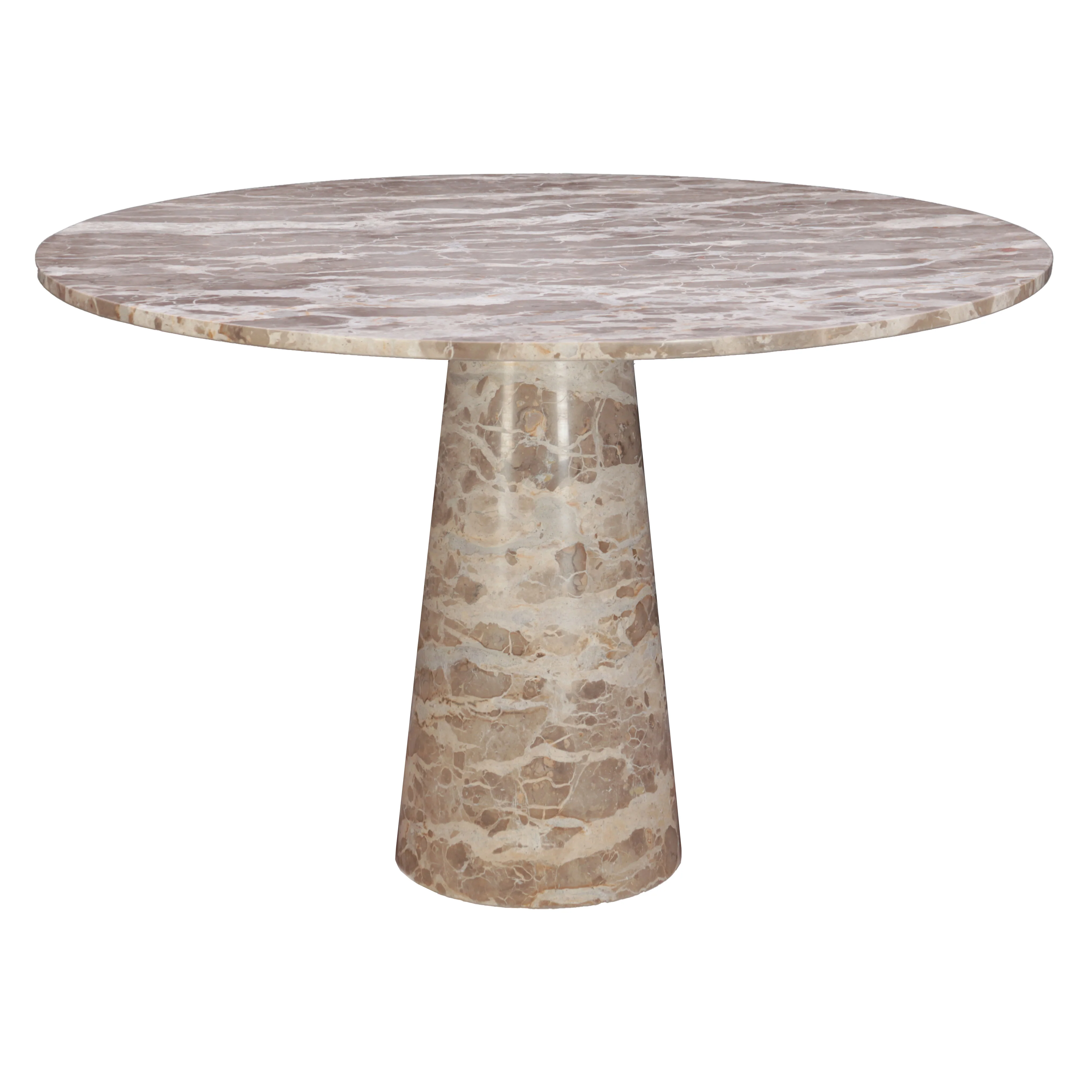 Nile 48" Round Dining Table in Capri Beige Marble - Image 8