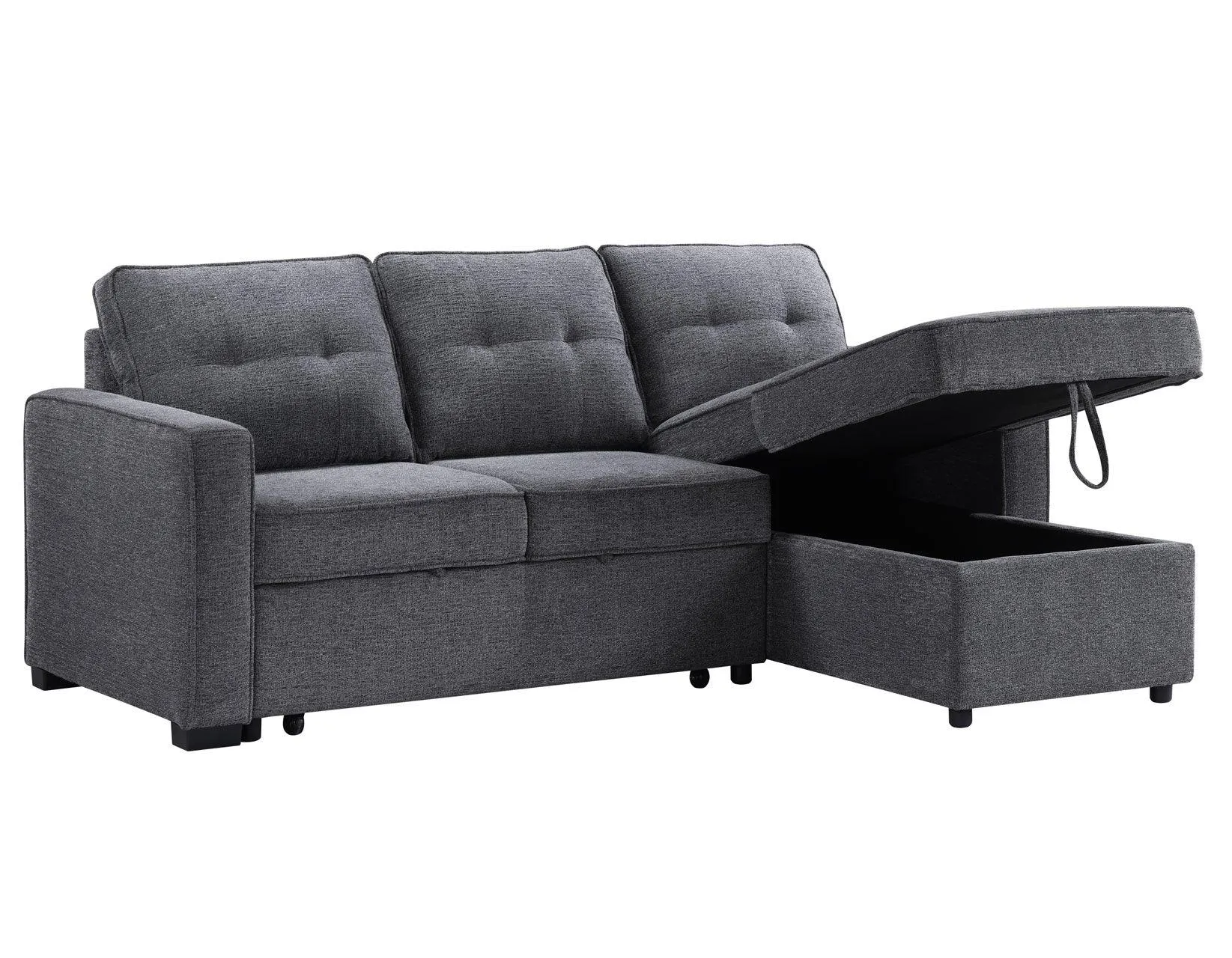 Noah Flippable, Convertible Storage Sleeper Chofa, Gray - Image 13