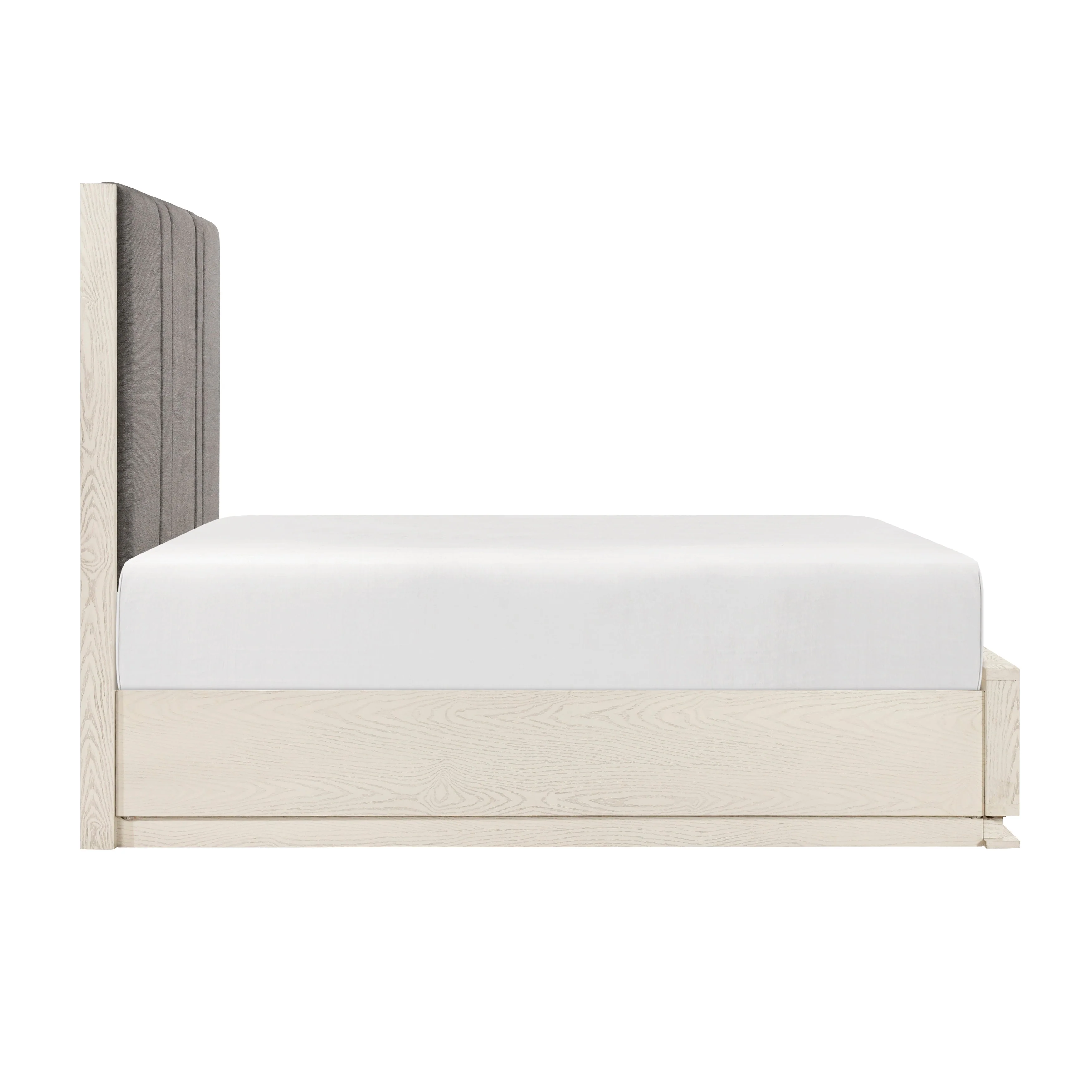 Noctis White/Light Gray California King Led Storage Platform Bed - Image 4
