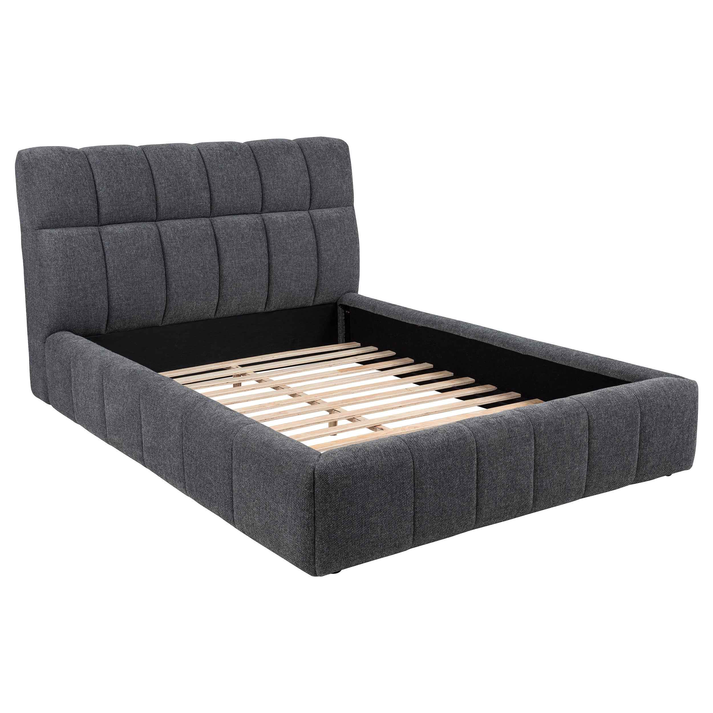 Nollet Grey 48-inch Upholstered Queen Panel Platform Bed - Image 3