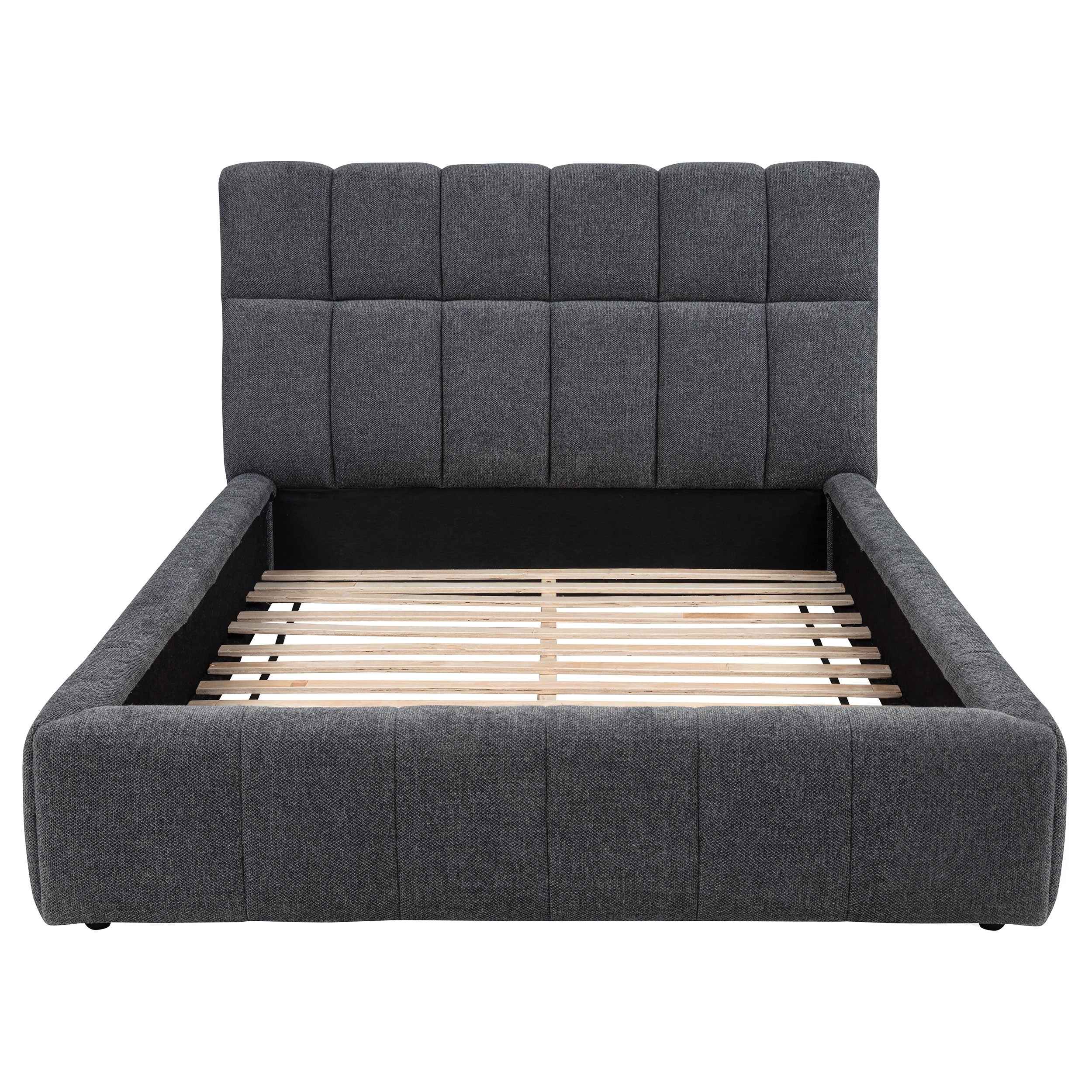 Nollet Grey 48-inch Upholstered Queen Panel Platform Bed - Image 4