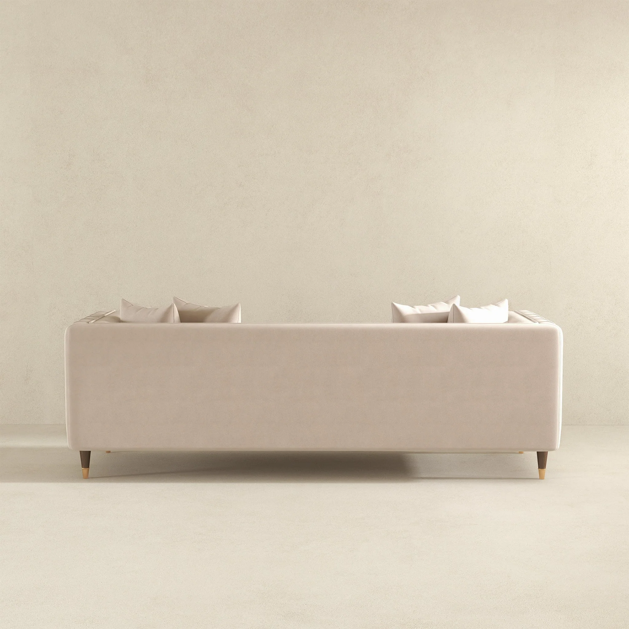 Nora Light Cream Velvet Sofa - Image 7