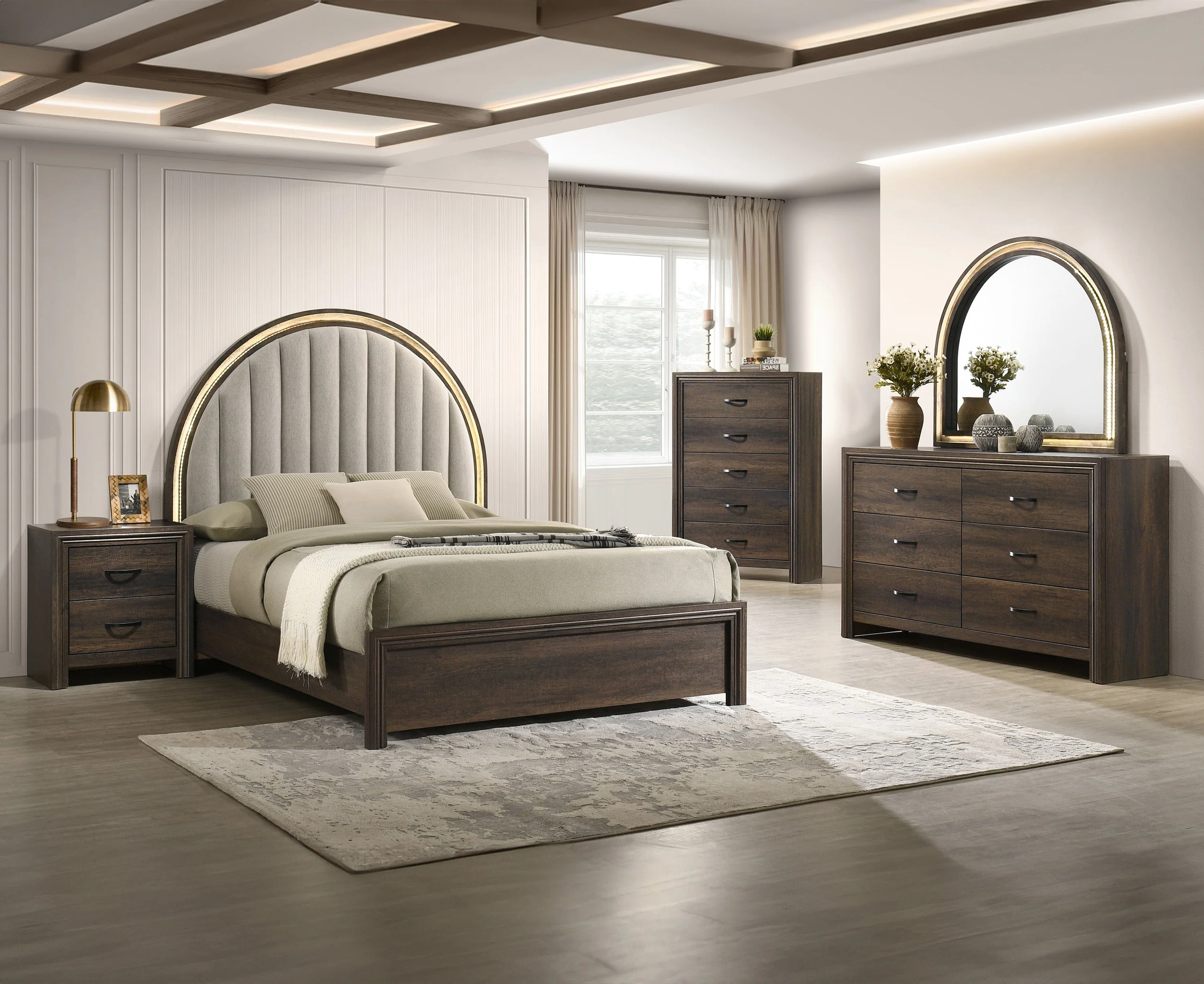 Noreen Brown LED Bedroom Set