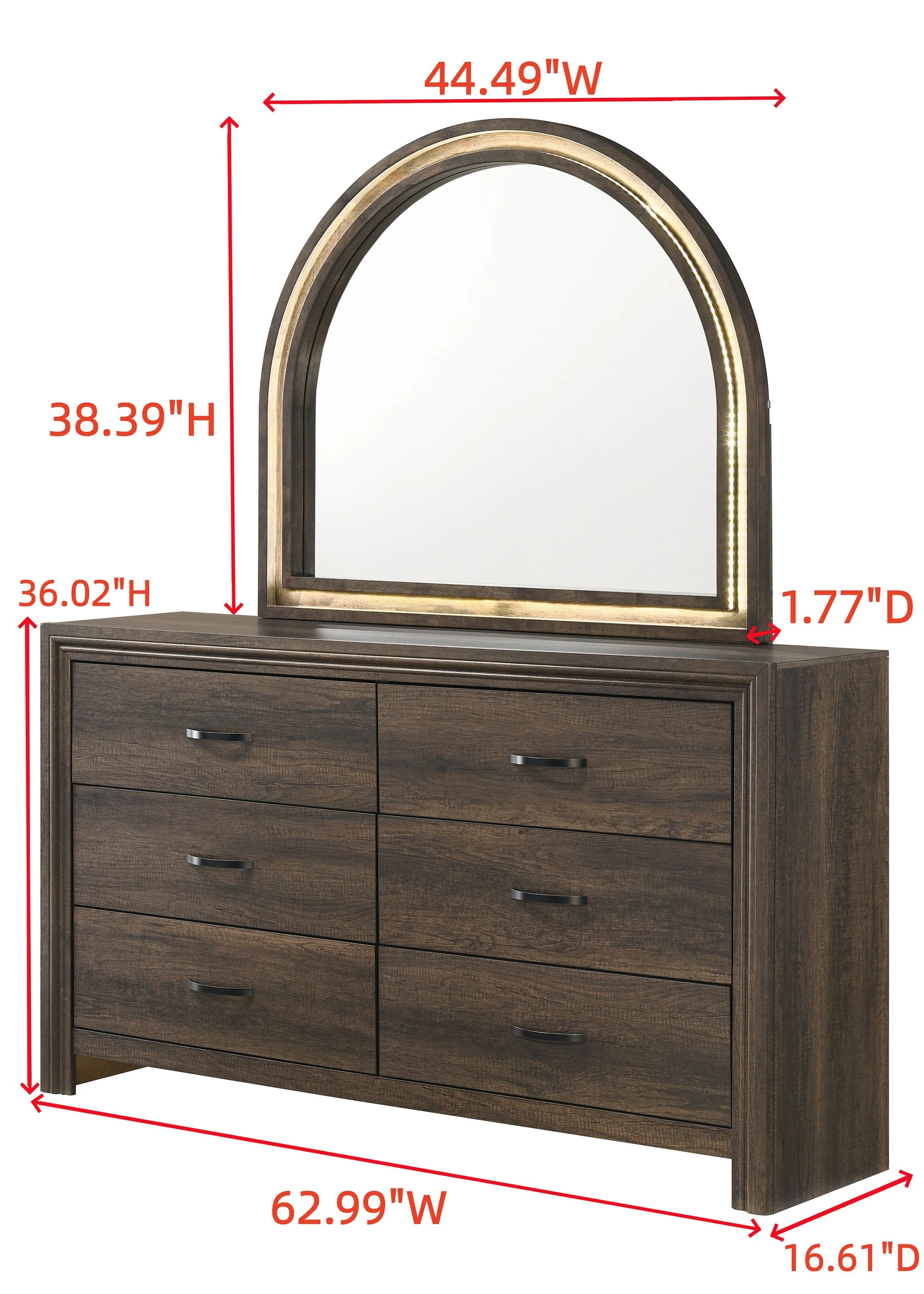 Noreen Brown LED Bedroom Set - Image 15