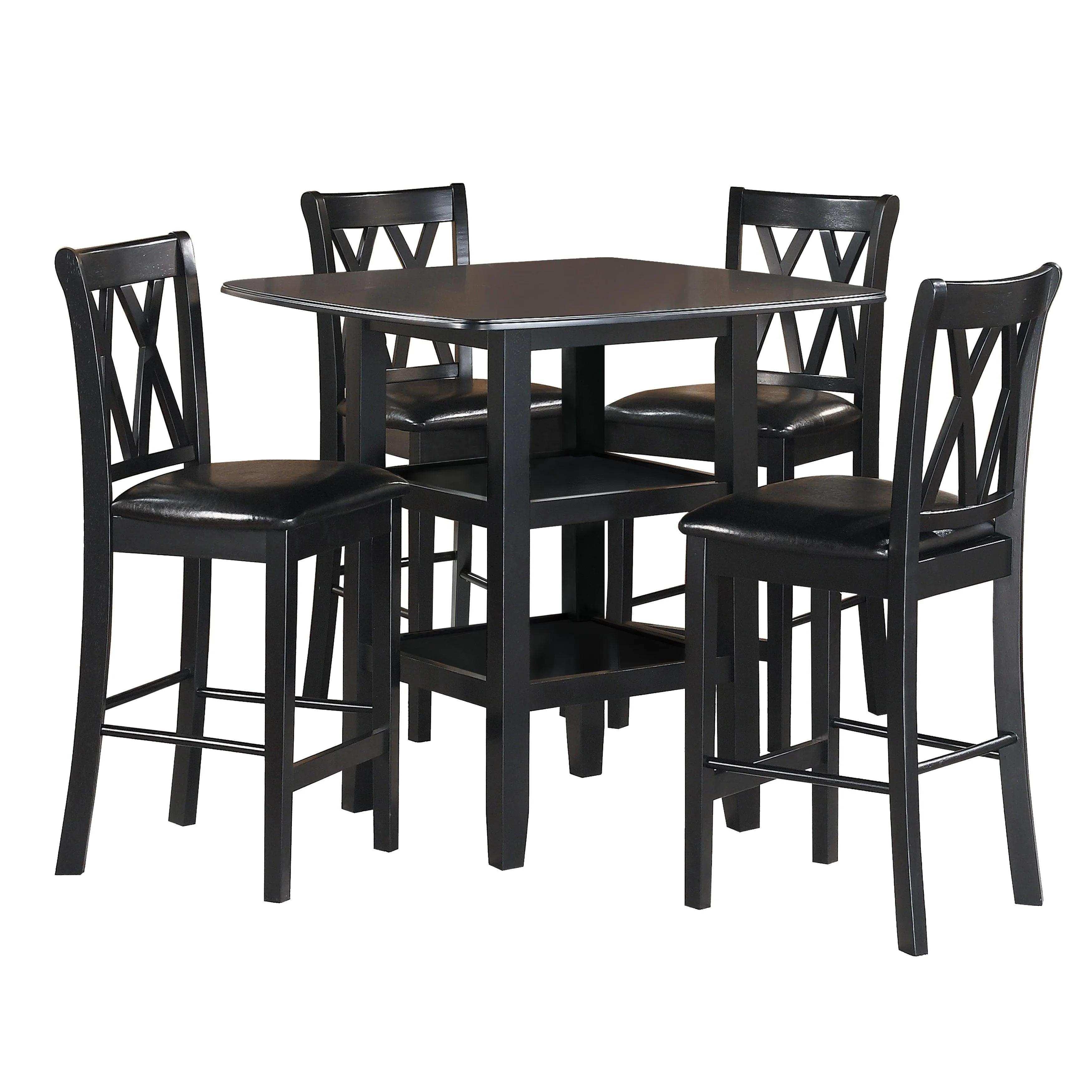 Norman Black 5-Piece Counter Height Set - Image 3
