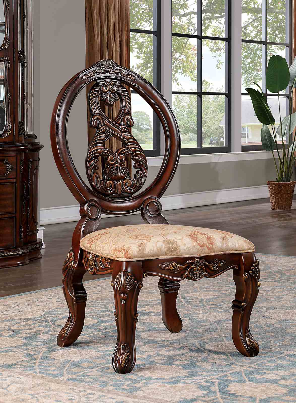Normandy Brown Cherry 9-Piece Dining Room Set - Image 2