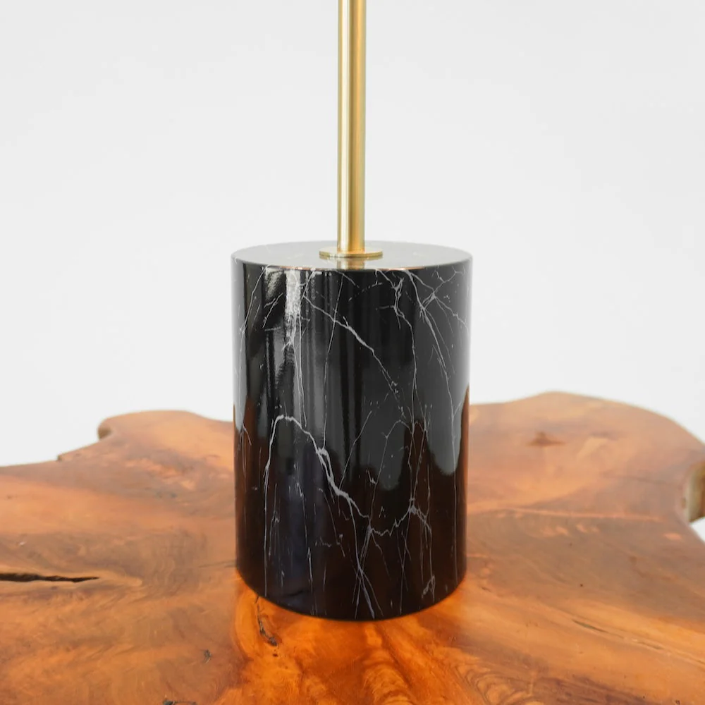 Nova Hydro Black Table Lamp with On/Off Switch Double Lamp with Faux Marble Base - Image 8