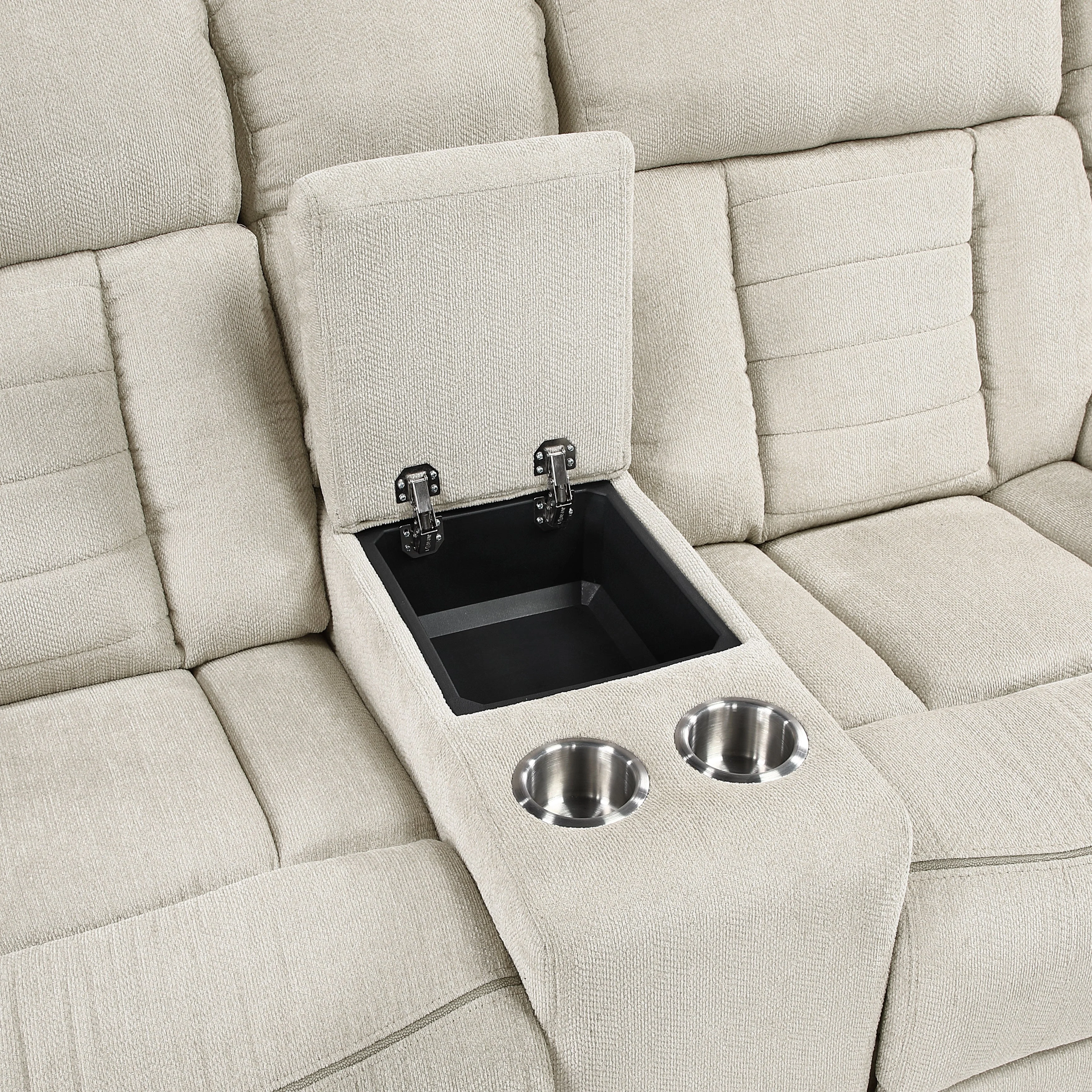 Nutmeg Beige Double Reclining Living Room Set - Image 10