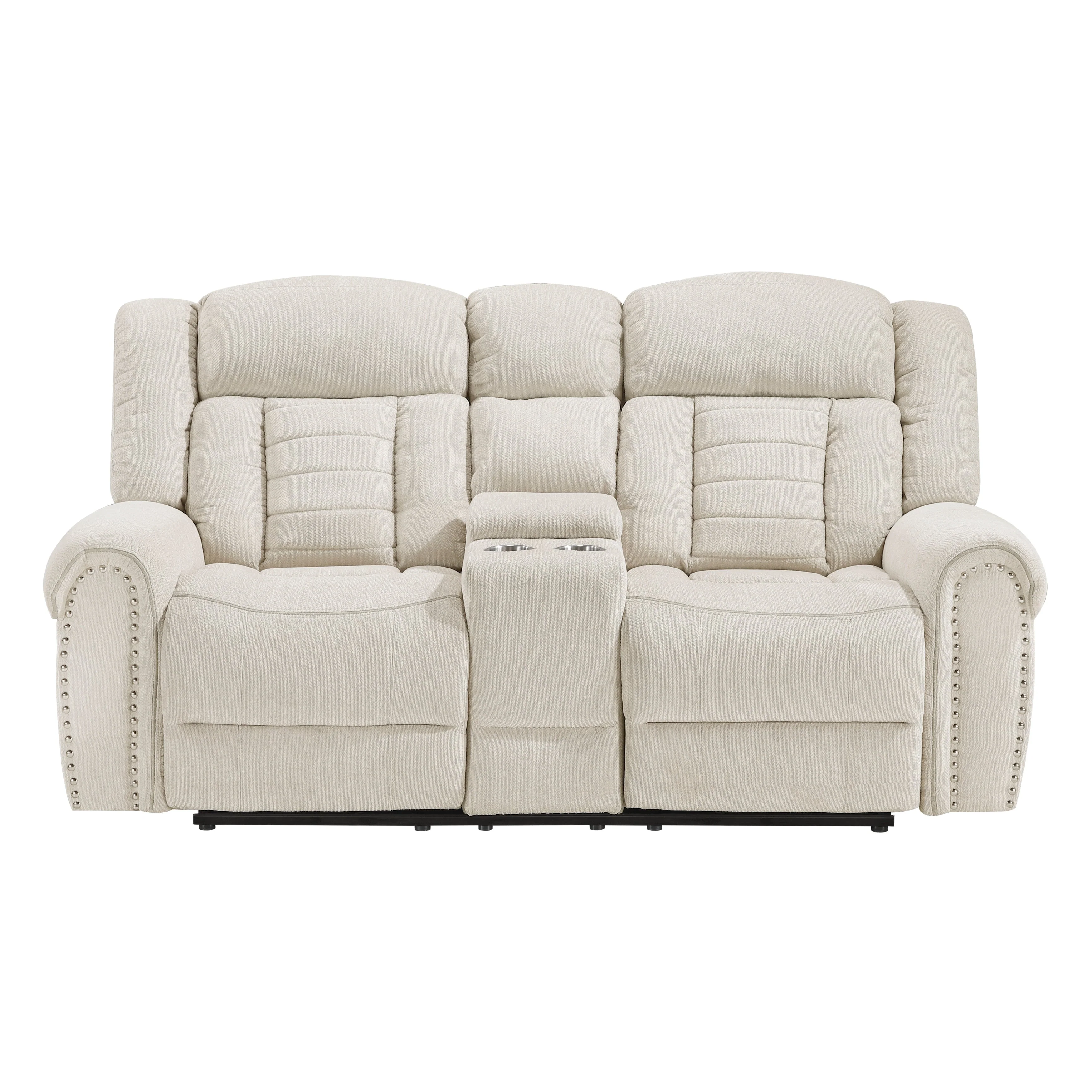 Nutmeg Beige Double Reclining Living Room Set - Image 6