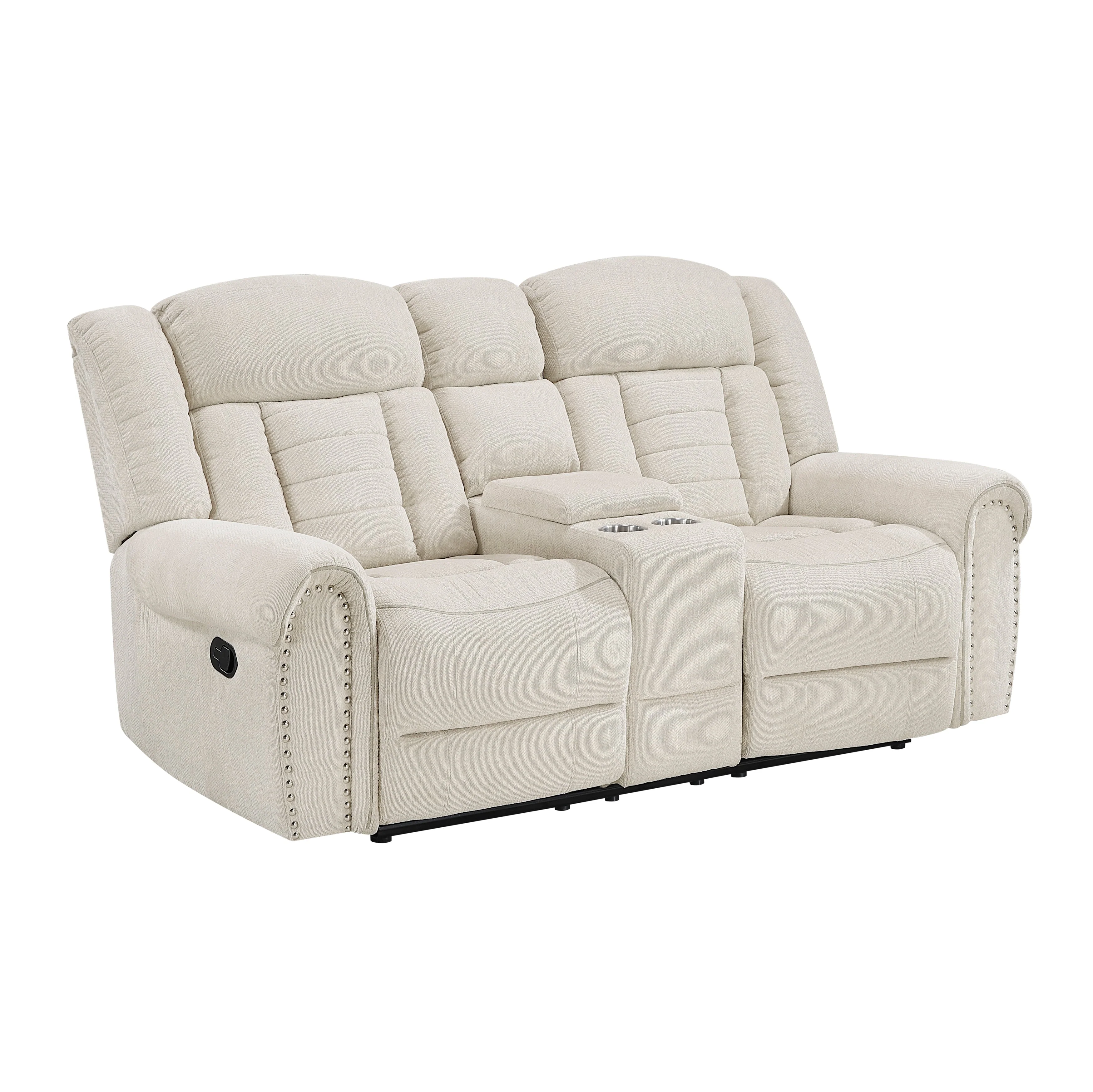 Nutmeg Beige Double Reclining Living Room Set - Image 7