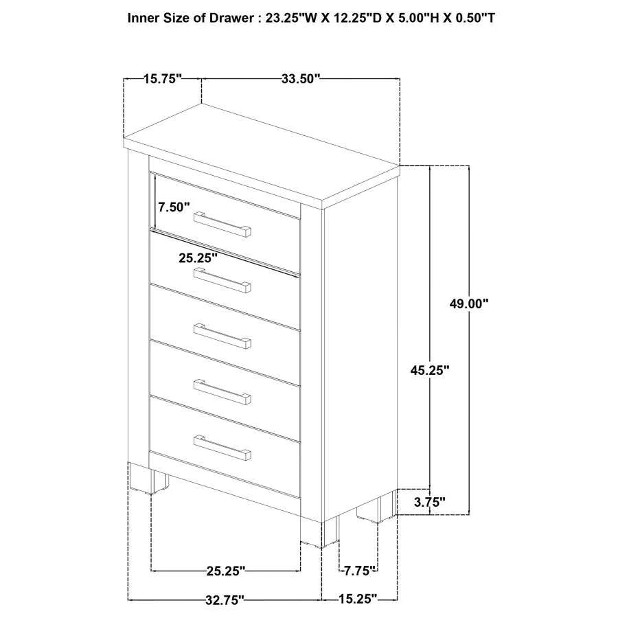 Oakglen Weathered Oak 5-piece Queen Bedroom Set - Image 20
