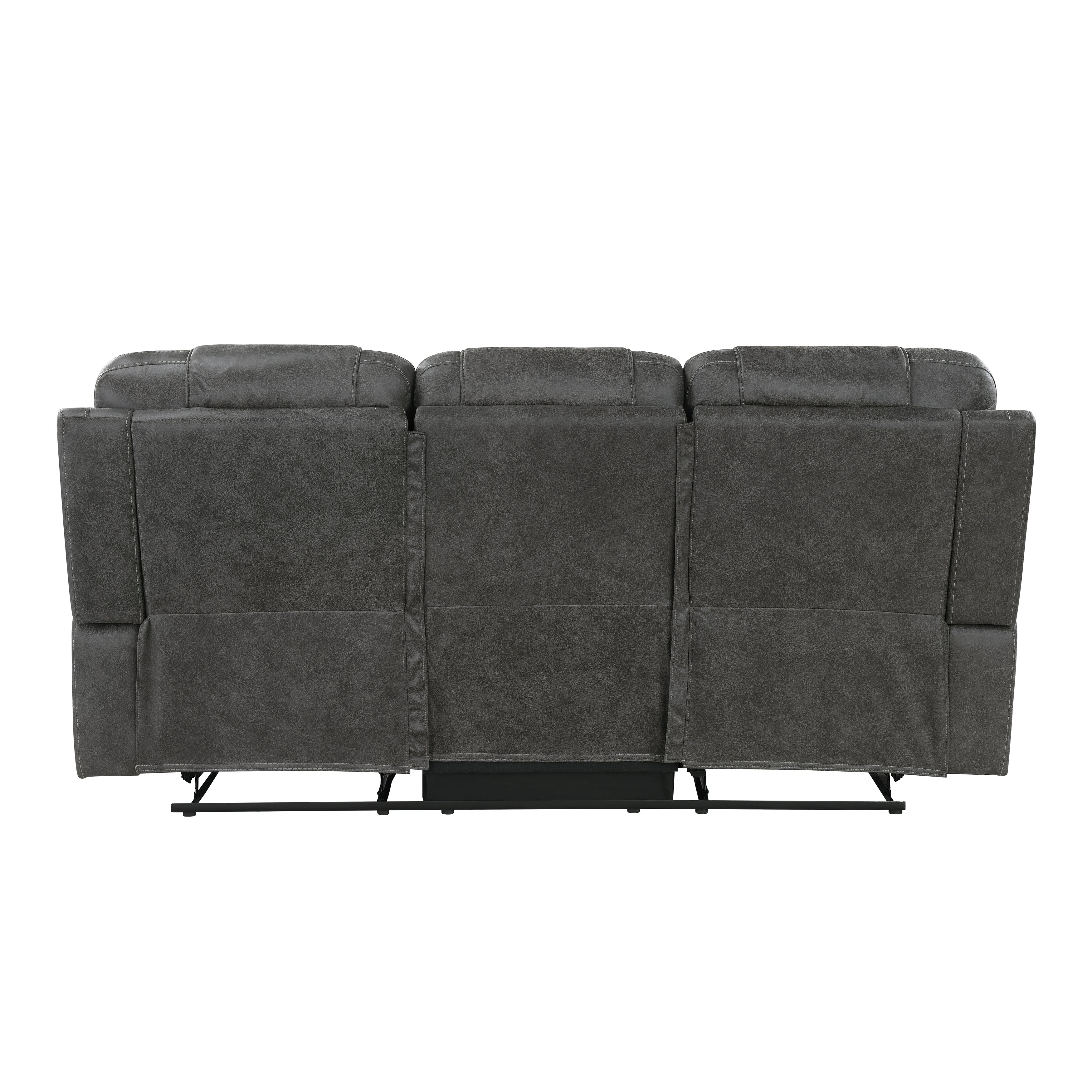 Oberon Dark Gray Double Reclining Sofa - Image 3
