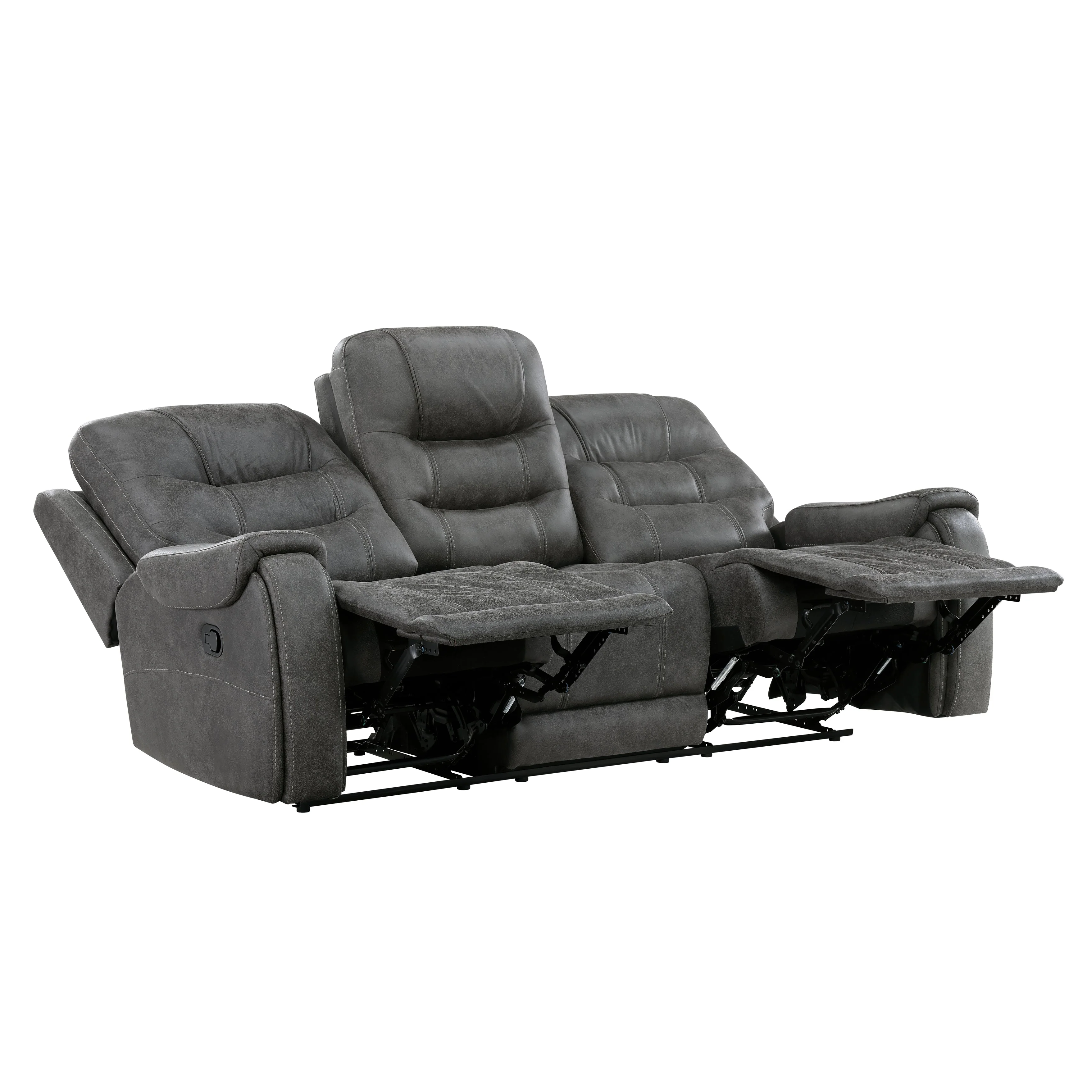 Oberon Dark Gray Double Reclining Sofa - Image 4