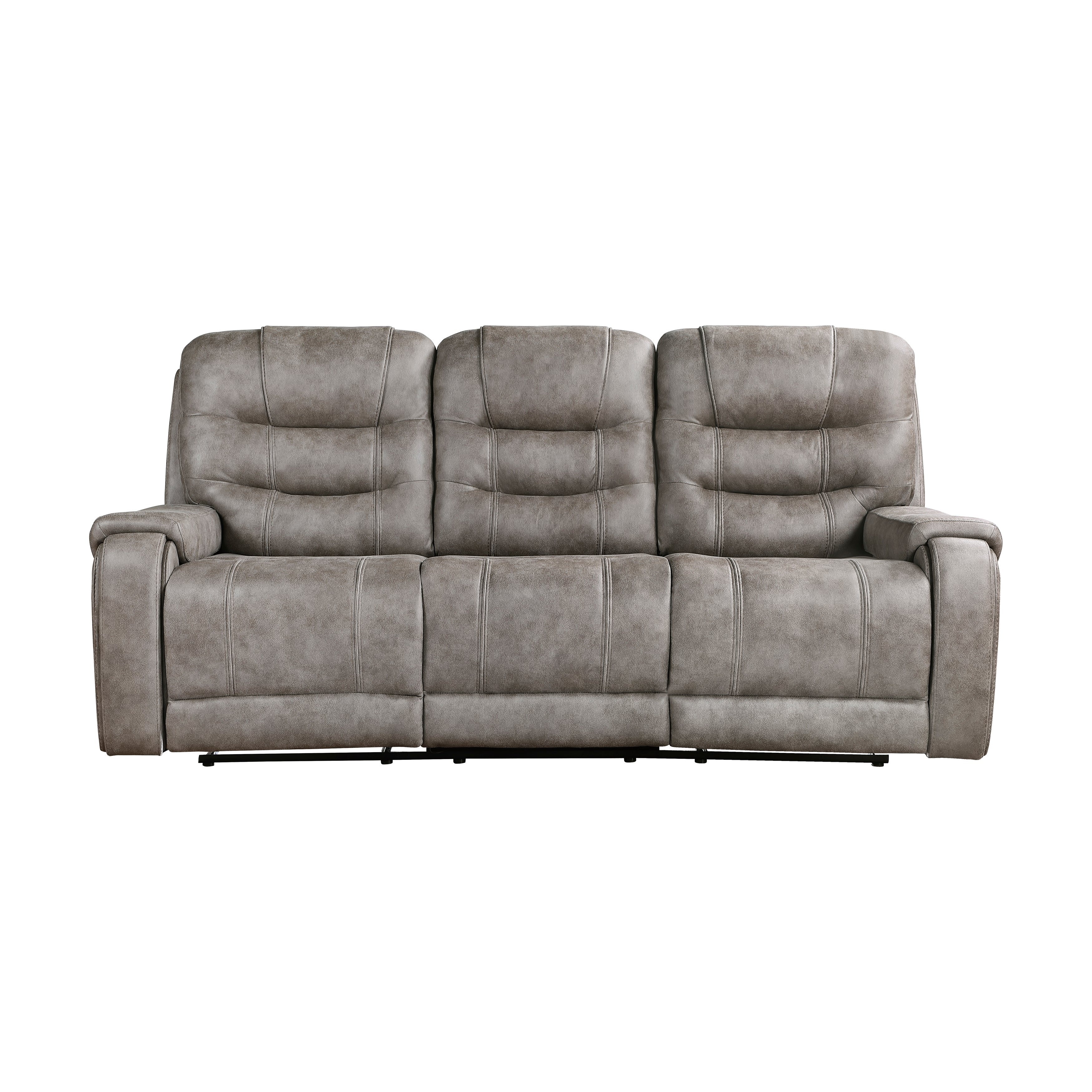 Oberon Grayish Brown Double Reclining Sofa