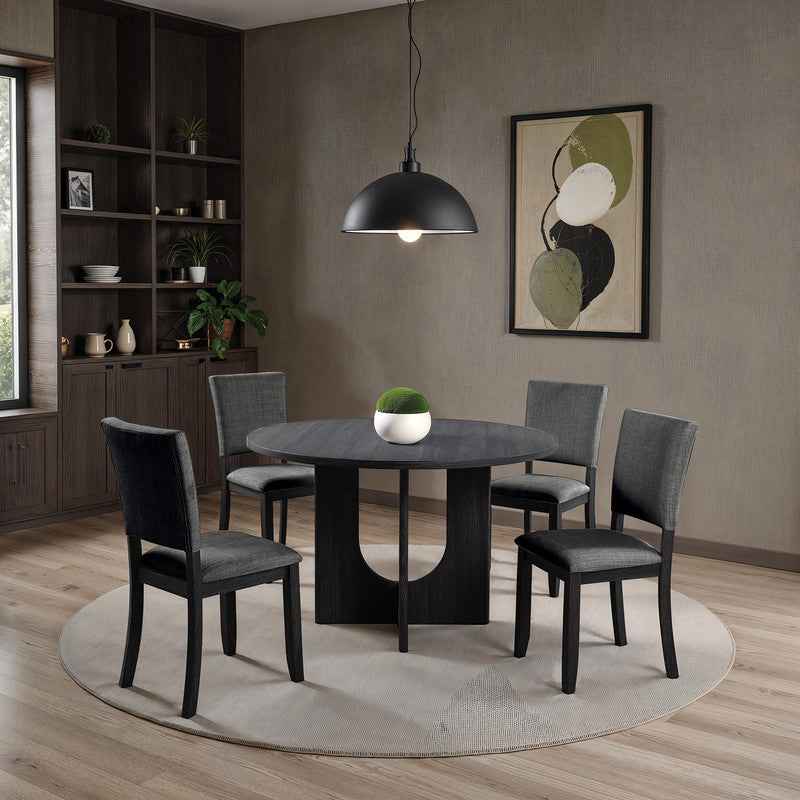 Oberto Dark Gray Round Dining Table - Image 2