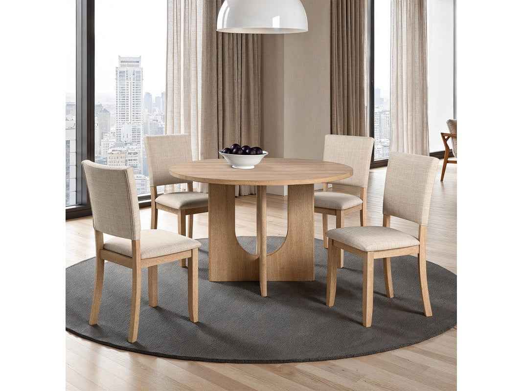 Oberto Natural 5 Pc. Round Dining Table Set