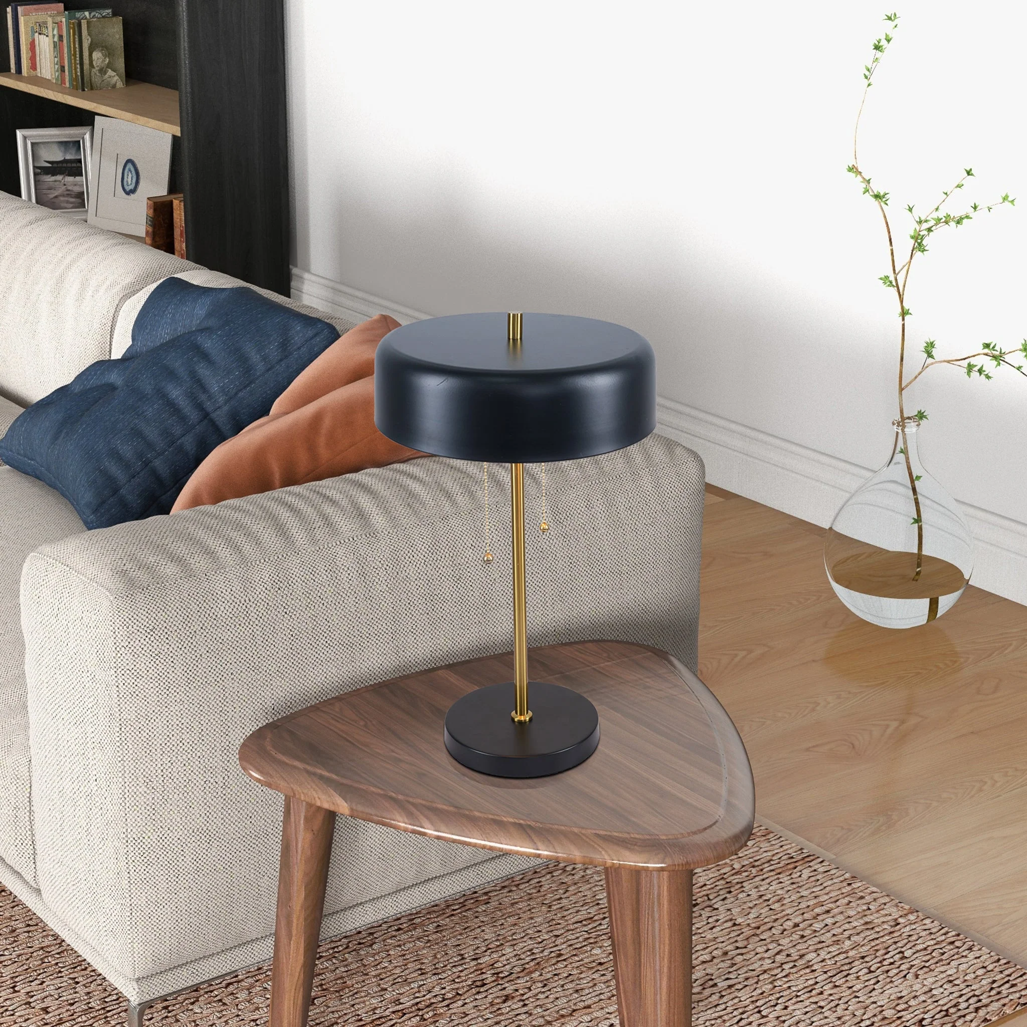 Obni Table Lamp with Black outer and White inner - Image 3