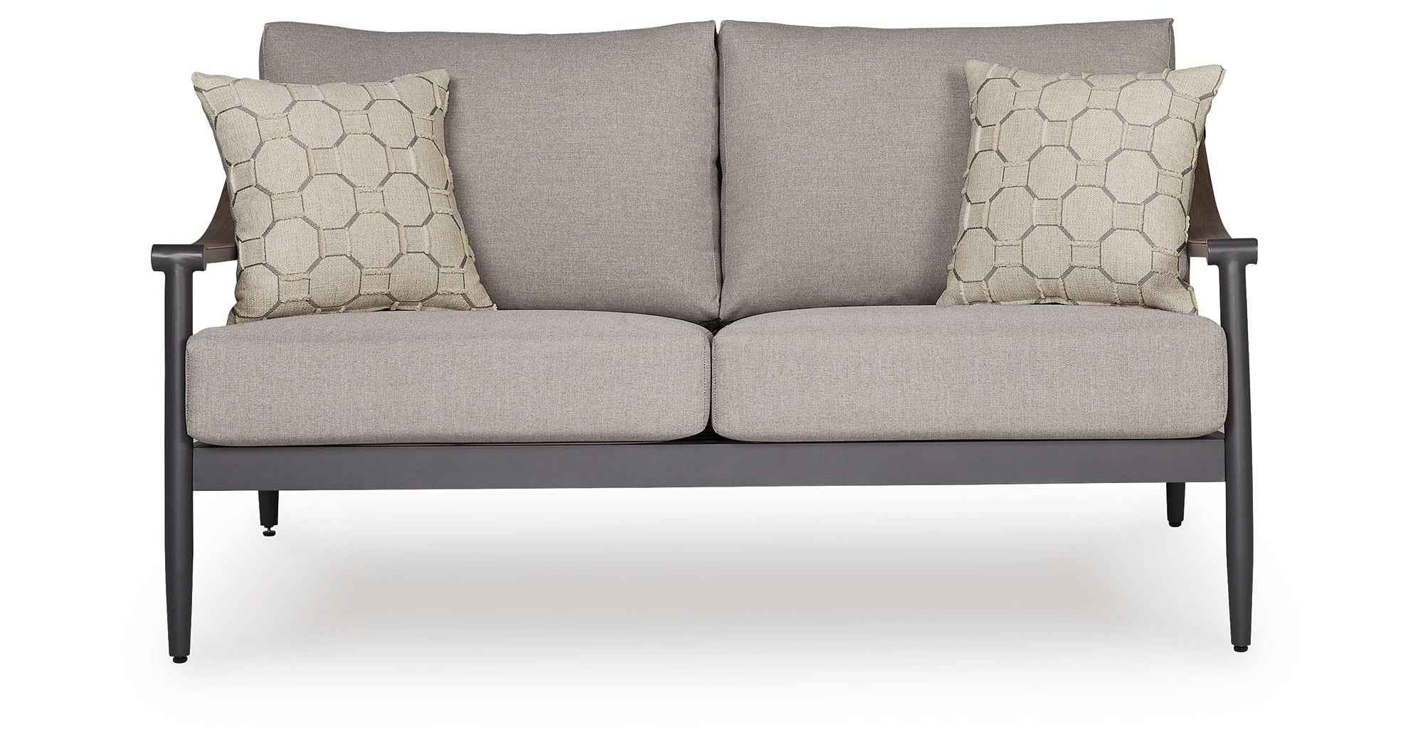 Ocean Beach Gray Outdoor Loveseat with Cushion - Image 8