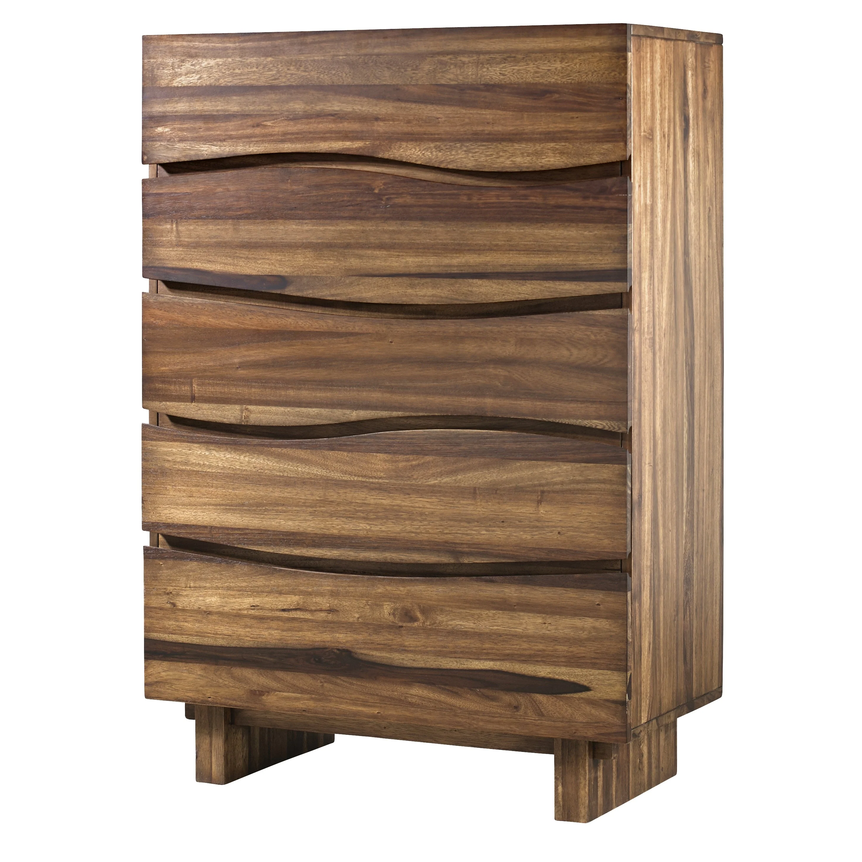 Ocean Five Drawer Solid Wood Chest in Natural Sengon - Image 4