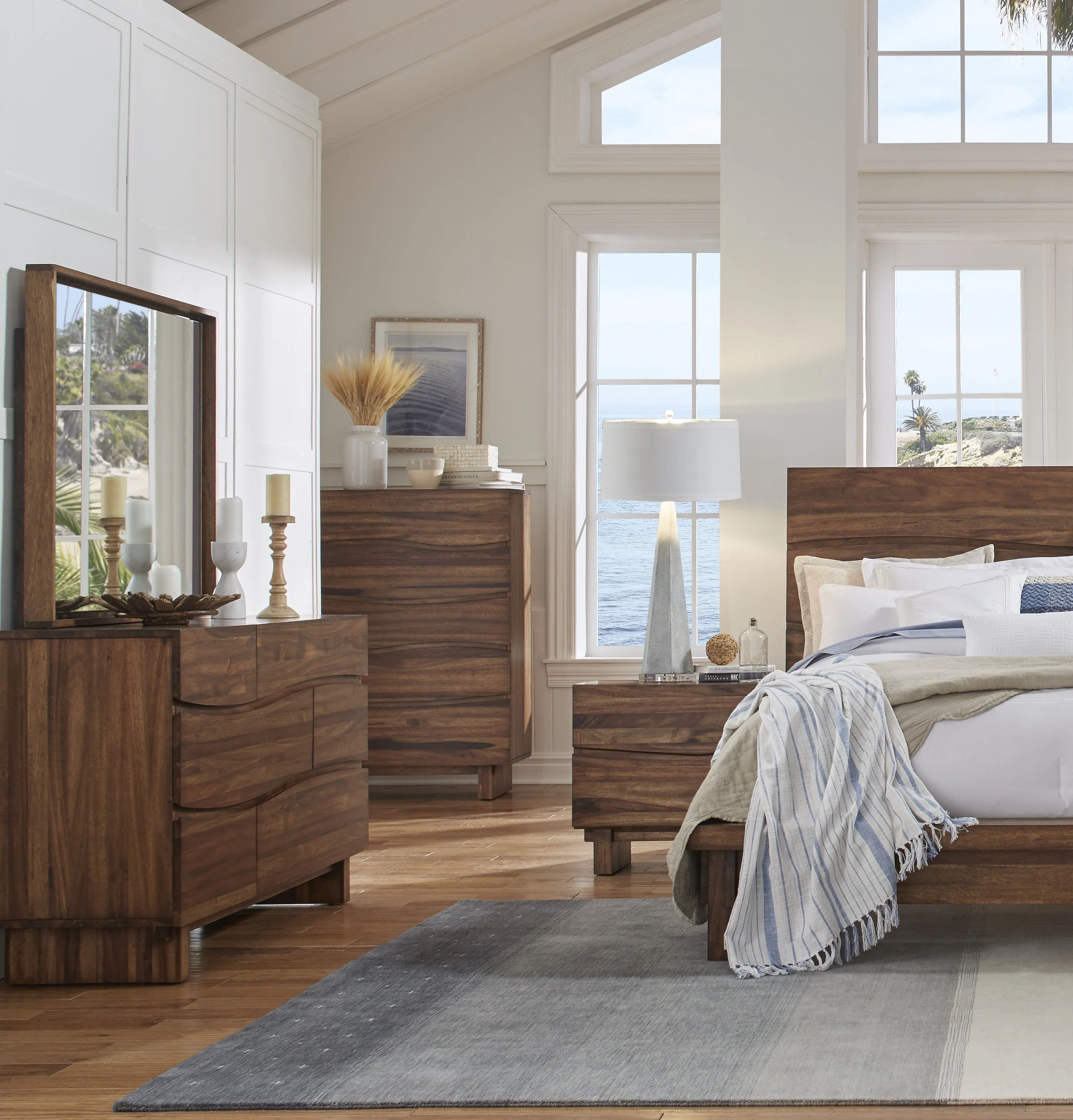 Ocean Six Drawer Solid Wood Dresser in Natural Sengon - Image 2