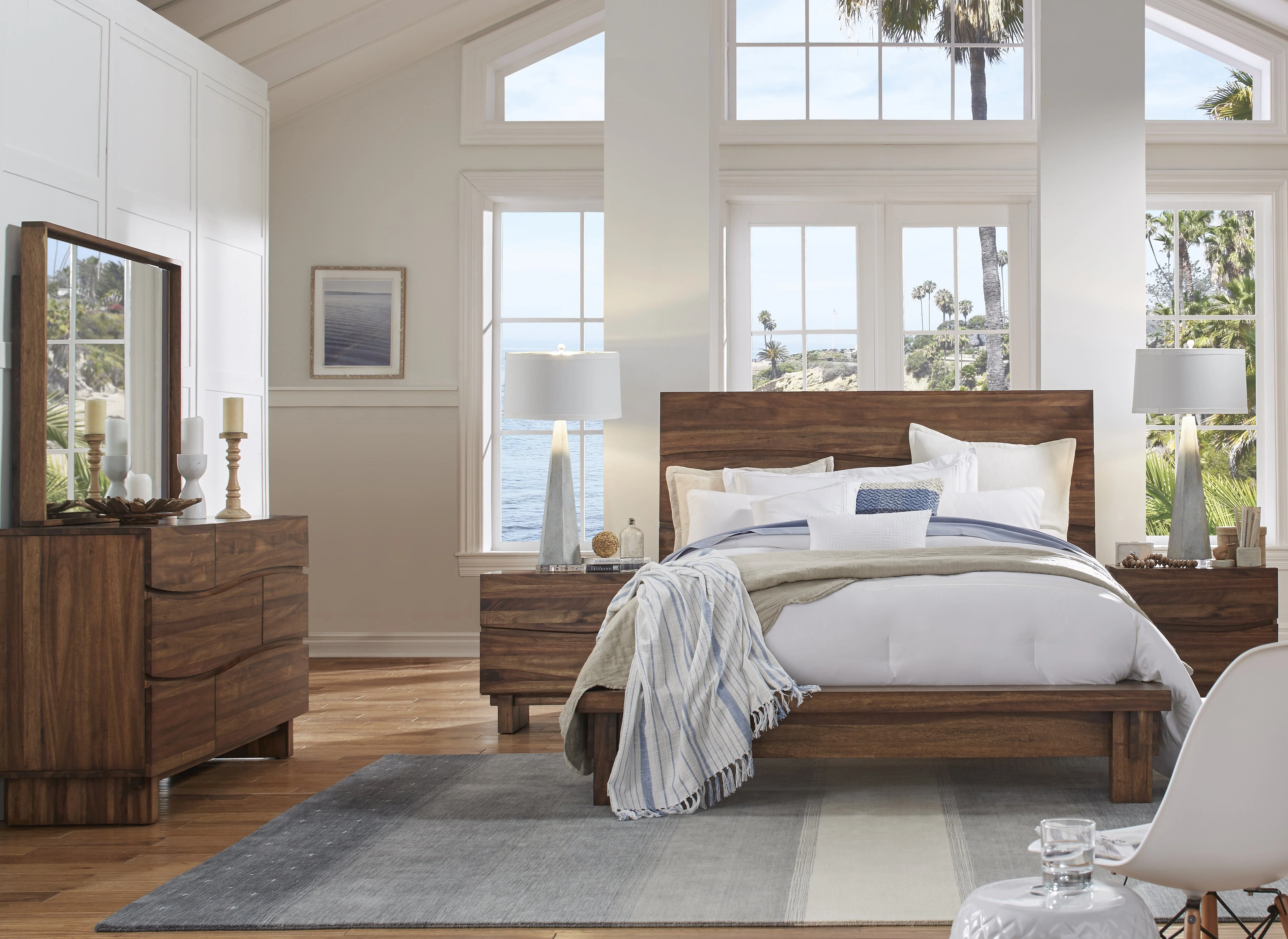 Ocean Solid Wood Full Platform Bed in Natural Sengon - Image 3