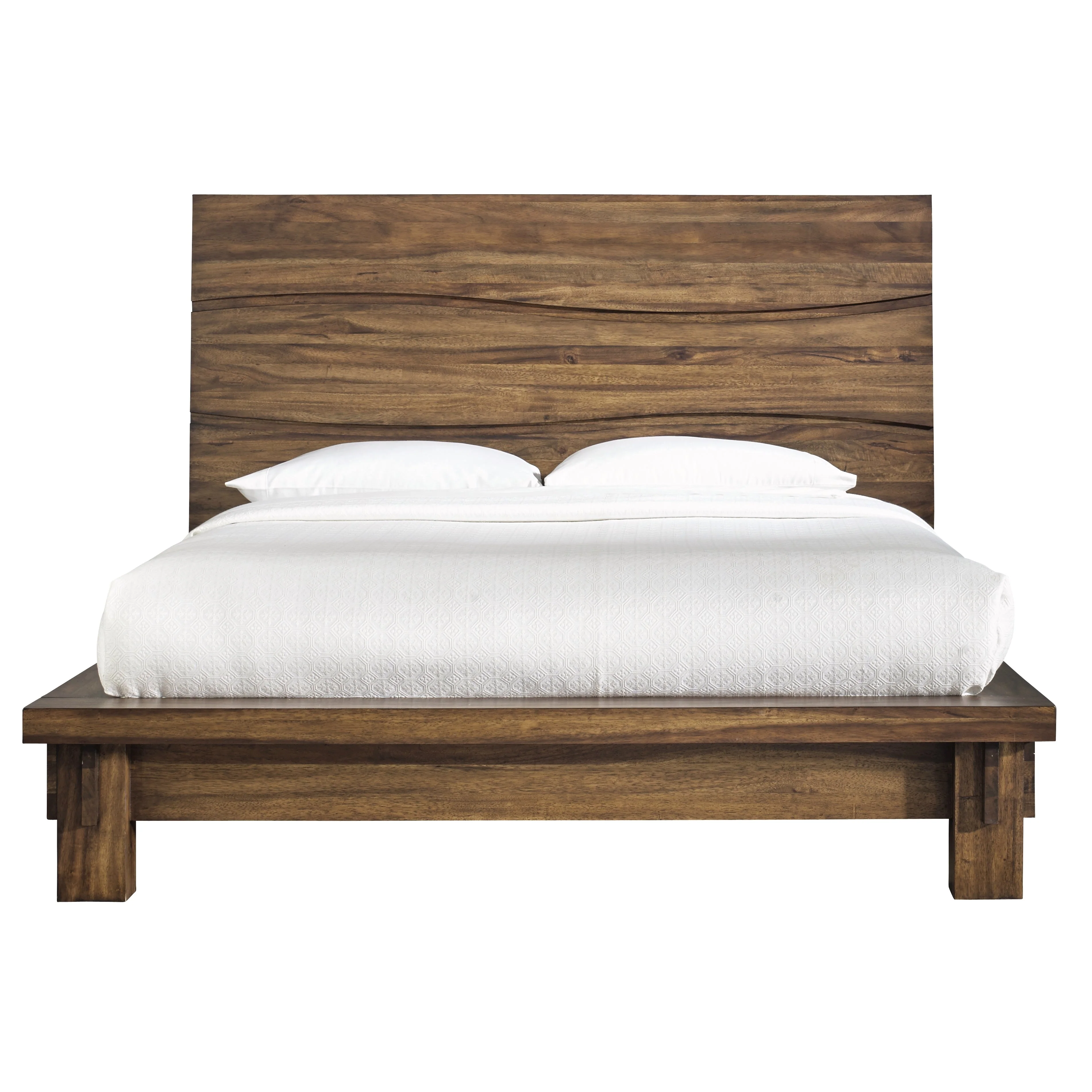 Ocean Solid Wood Full Platform Bed in Natural Sengon - Image 6