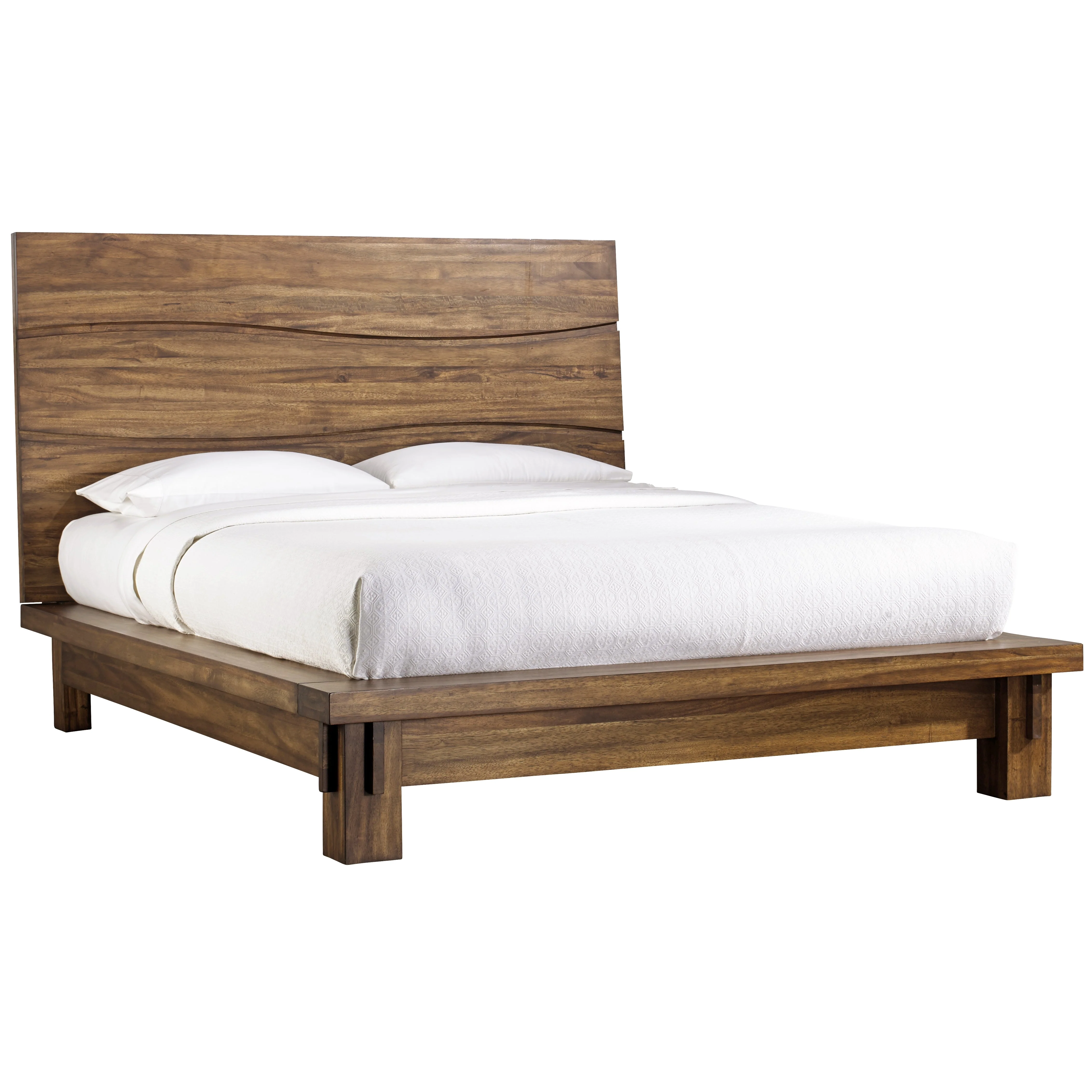 Ocean Solid Wood Full Platform Bed in Natural Sengon - Image 7