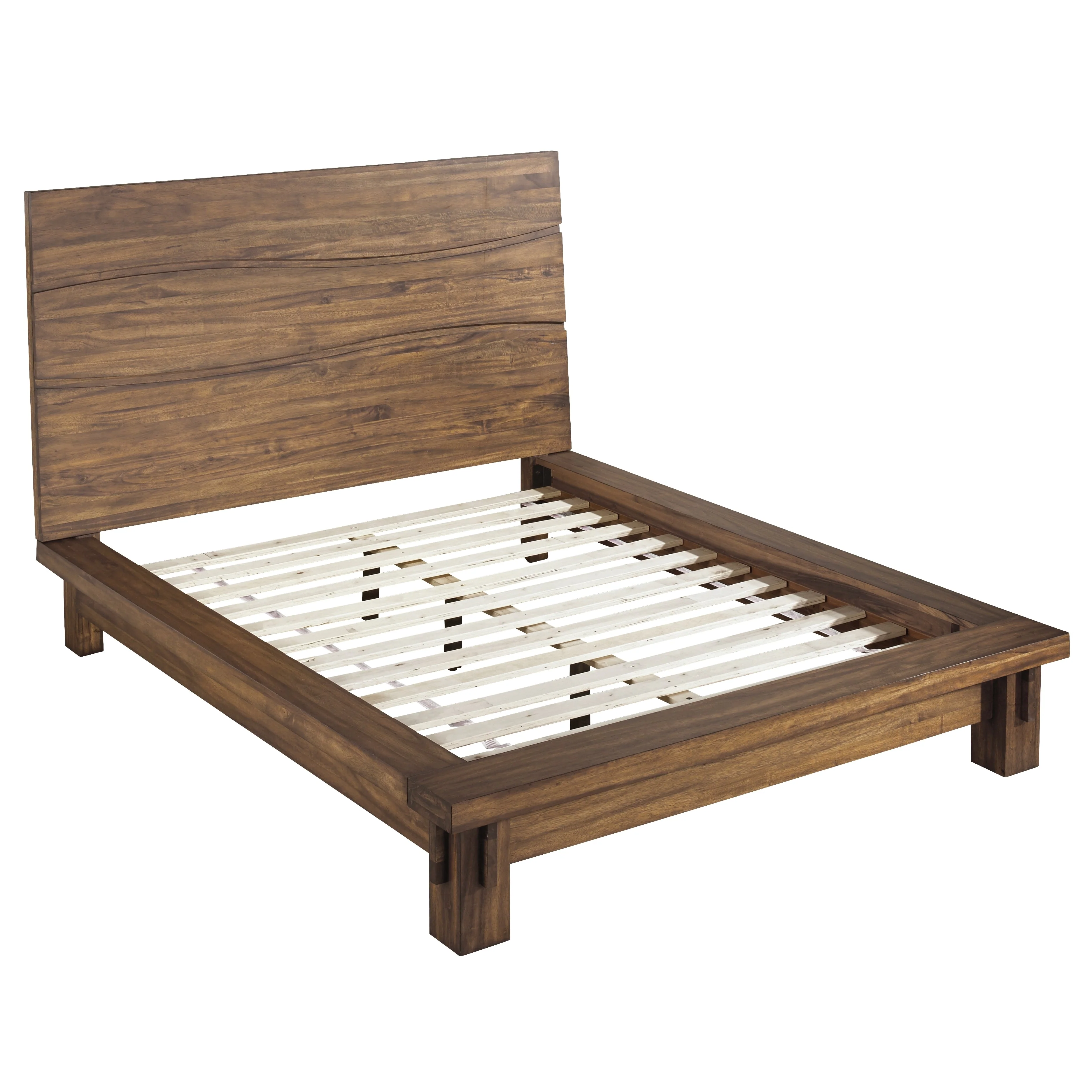 Ocean Solid Wood Full Platform Bed in Natural Sengon - Image 9