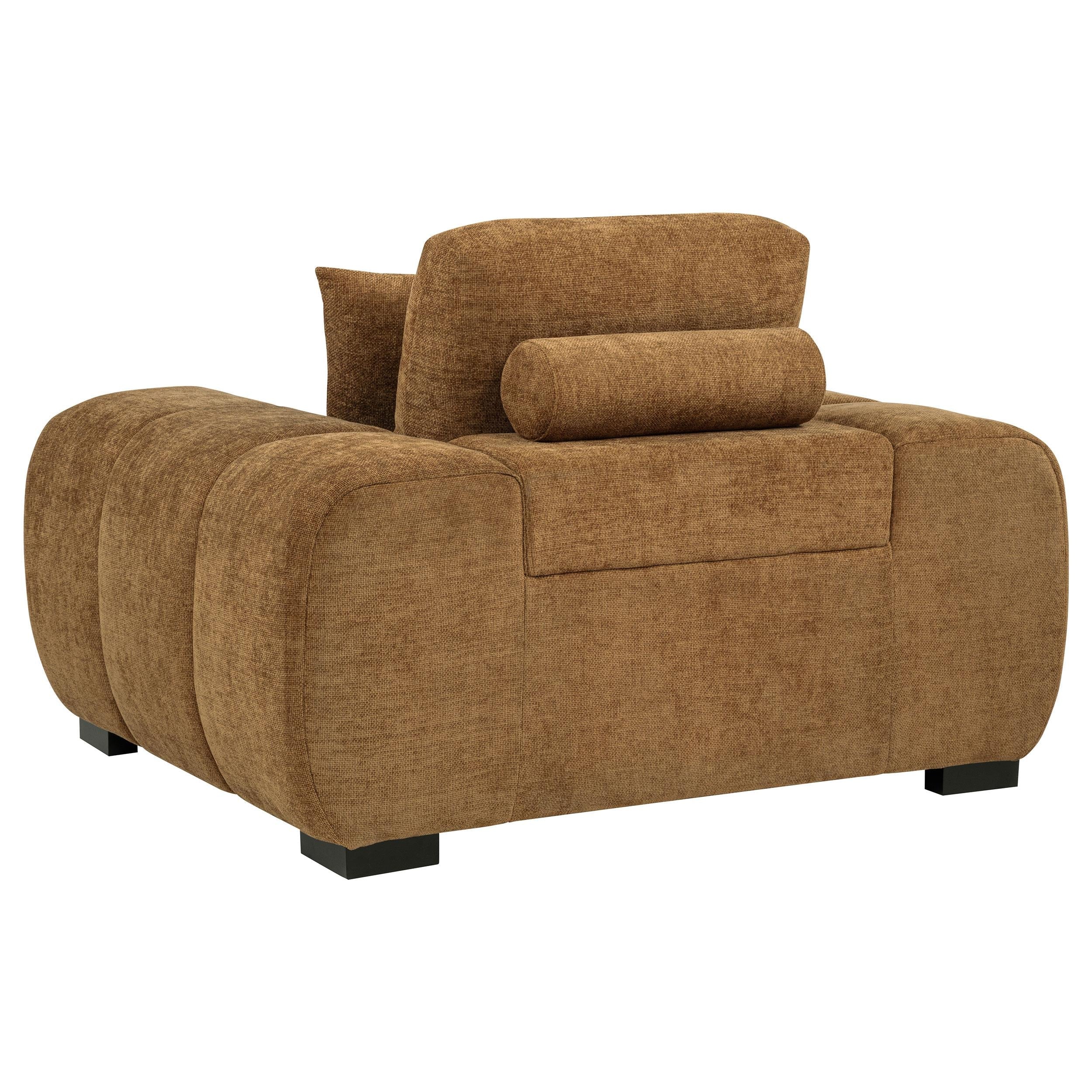 Octavia Amber Fabric Upholstered Track Arm Accent Chair - Image 3