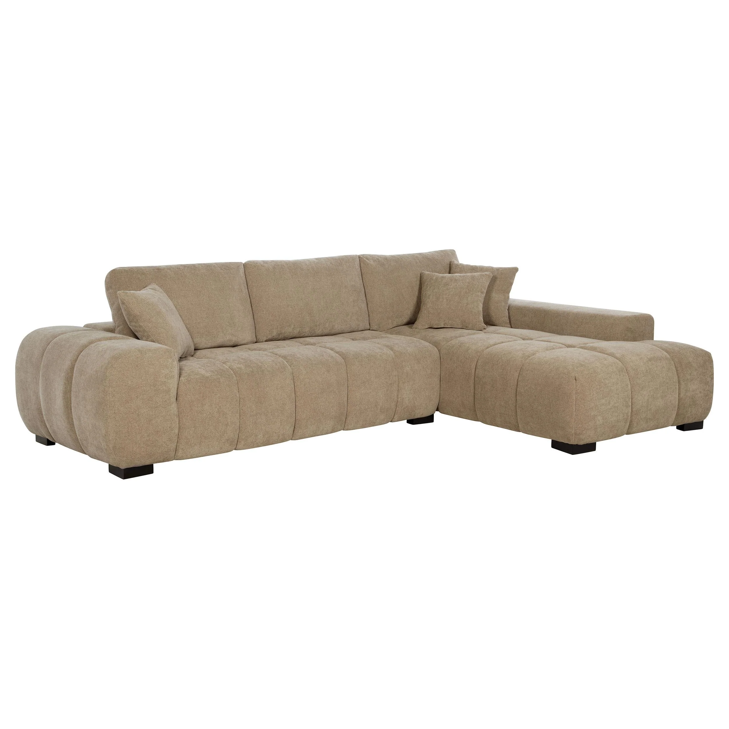 Octavia Camel Upholstered Sectional Chaise Sofa - Image 2