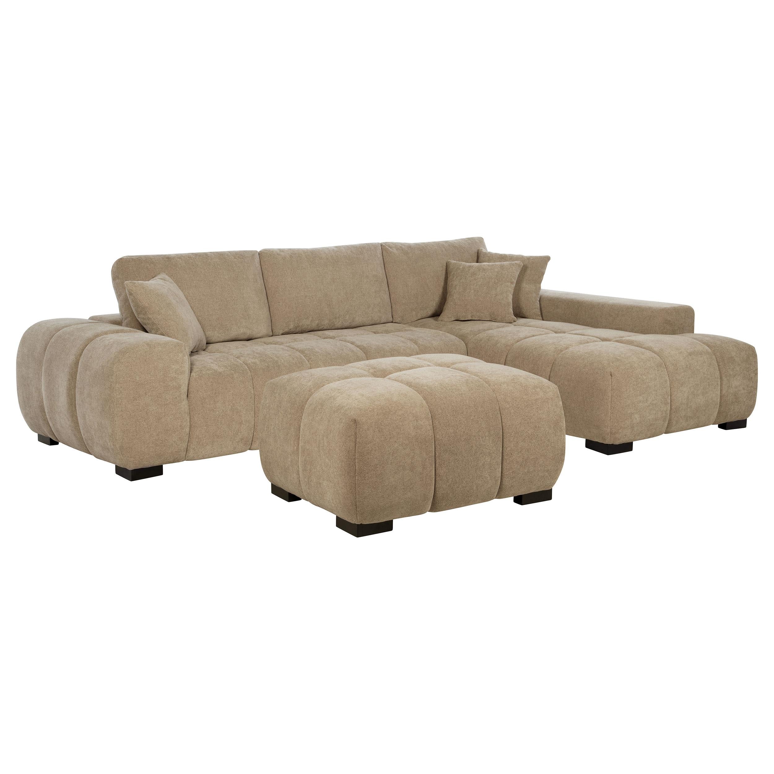 Octavia Camel Upholstered Sectional Chaise Sofa - Image 3