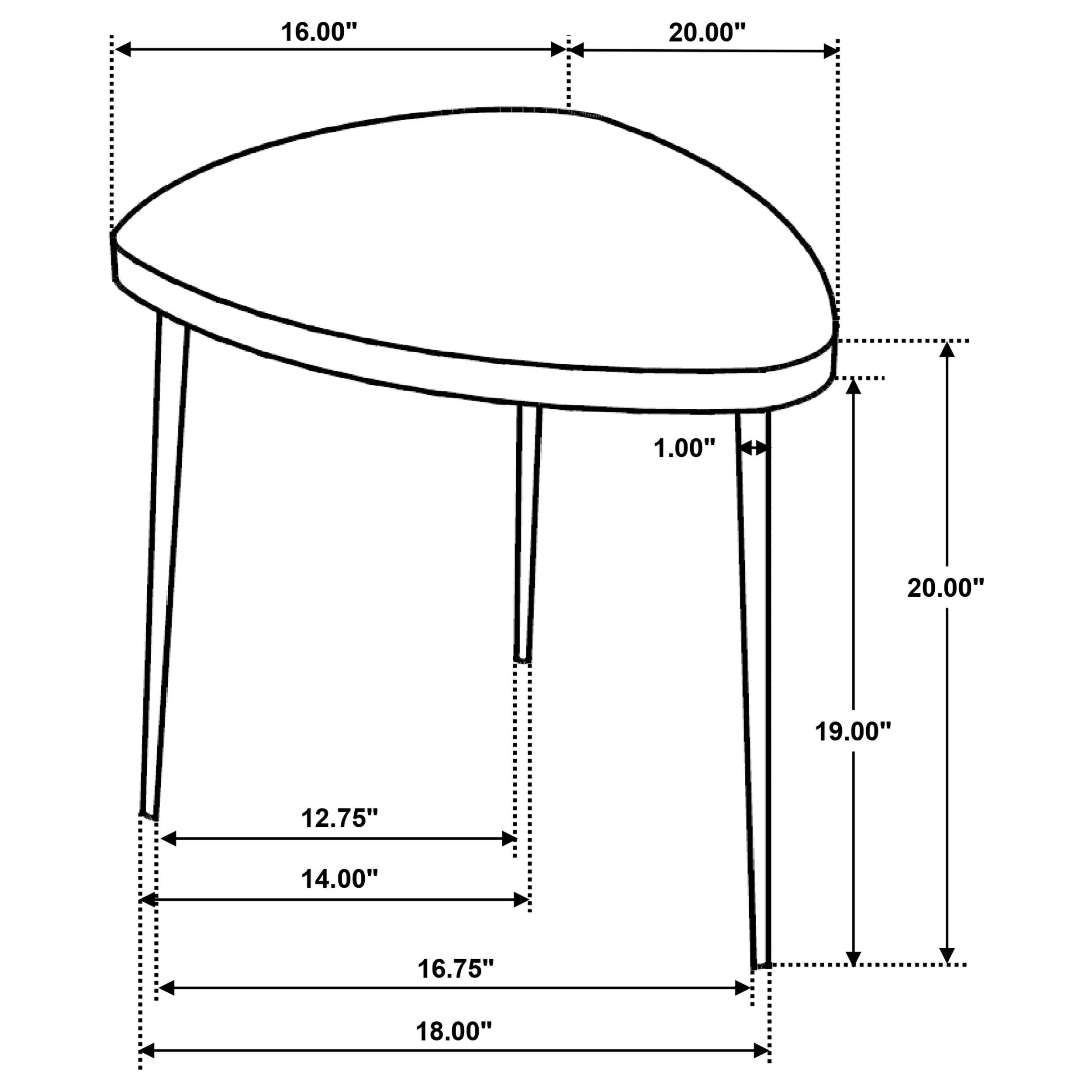 Odessa Black Triangular Solid Wood End Table - Image 11