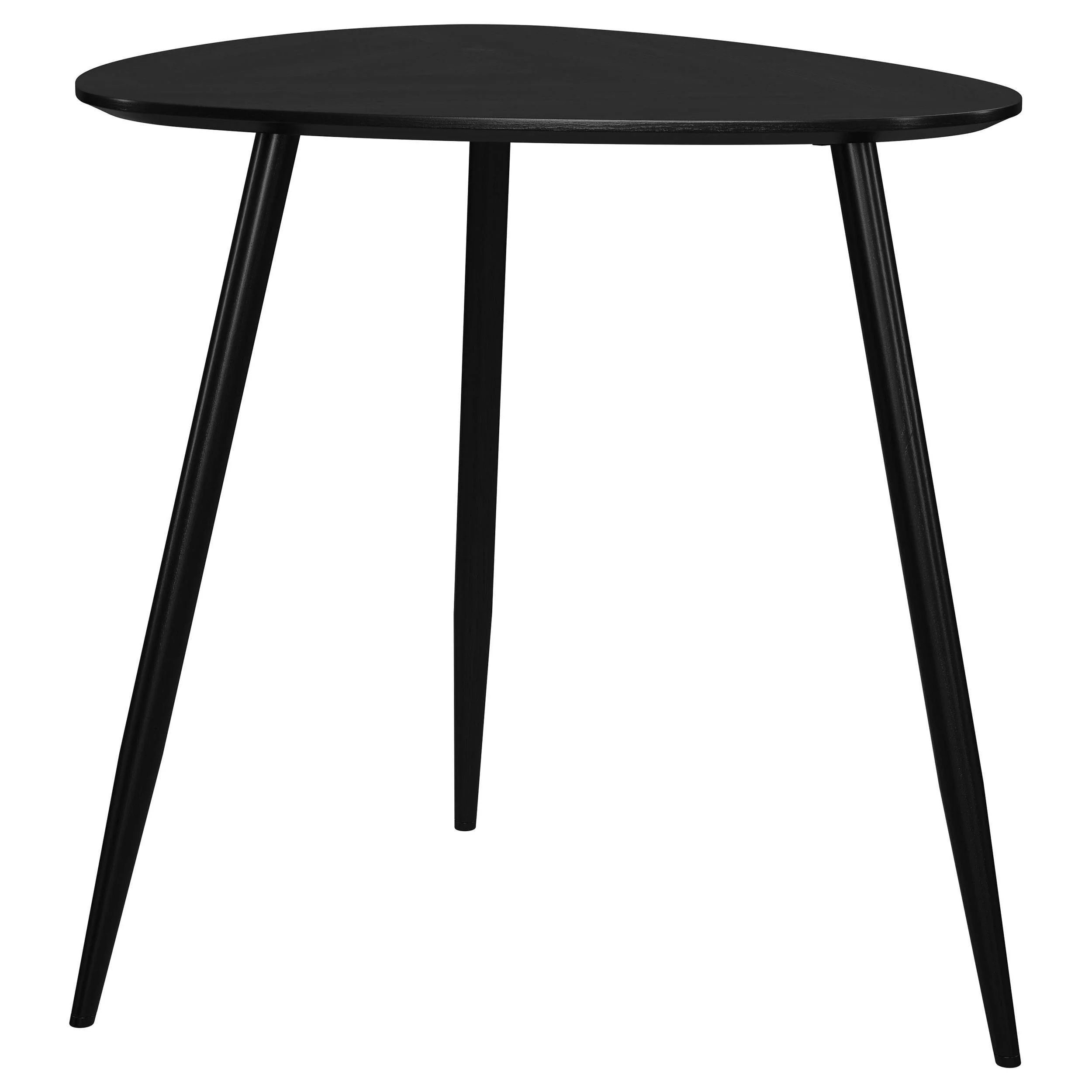 Odessa Black Triangular Solid Wood End Table - Image 2