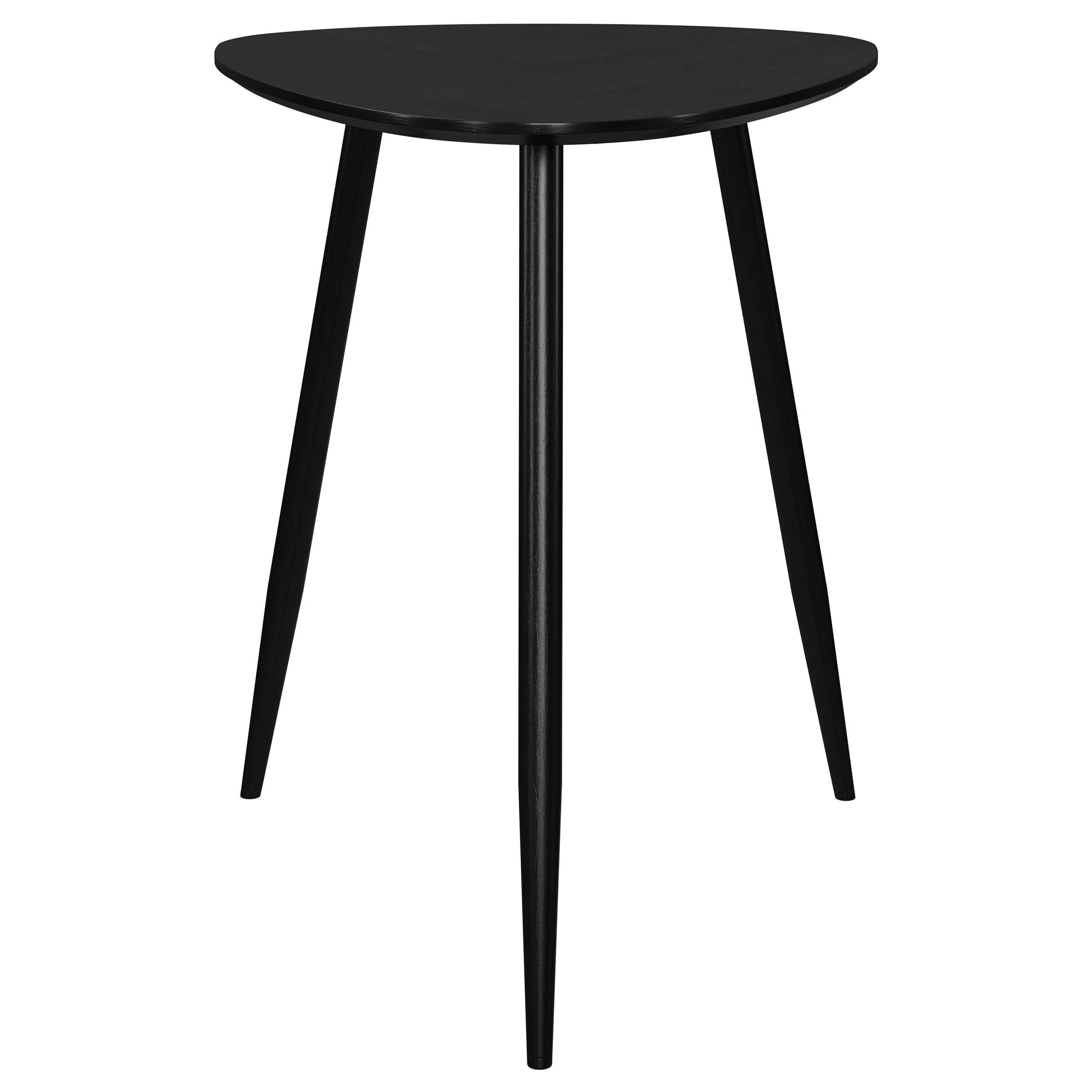 Odessa Black Triangular Solid Wood End Table - Image 3