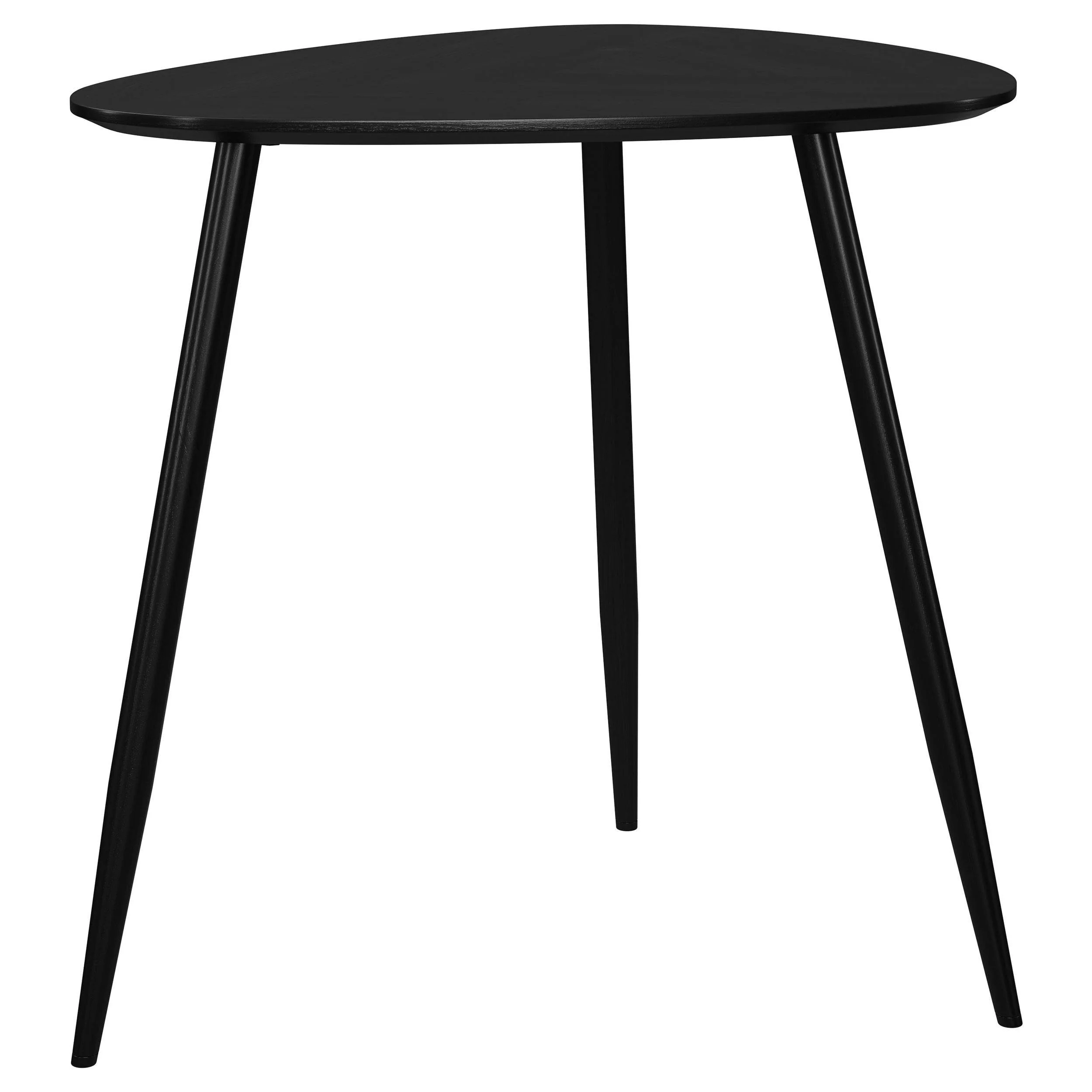 Odessa Black Triangular Solid Wood End Table - Image 4