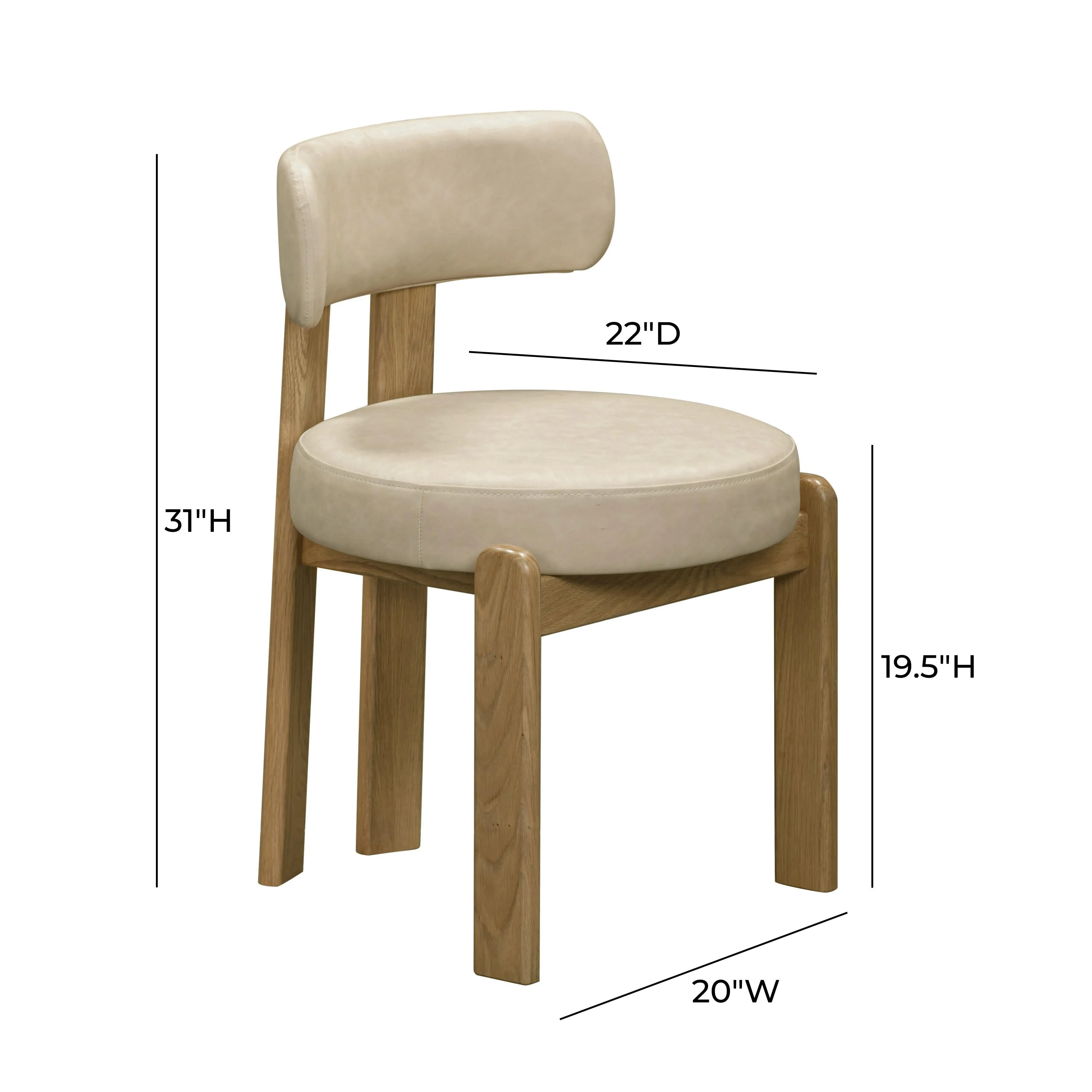Odessa Vegan Leather Dining Chair - Image 7
