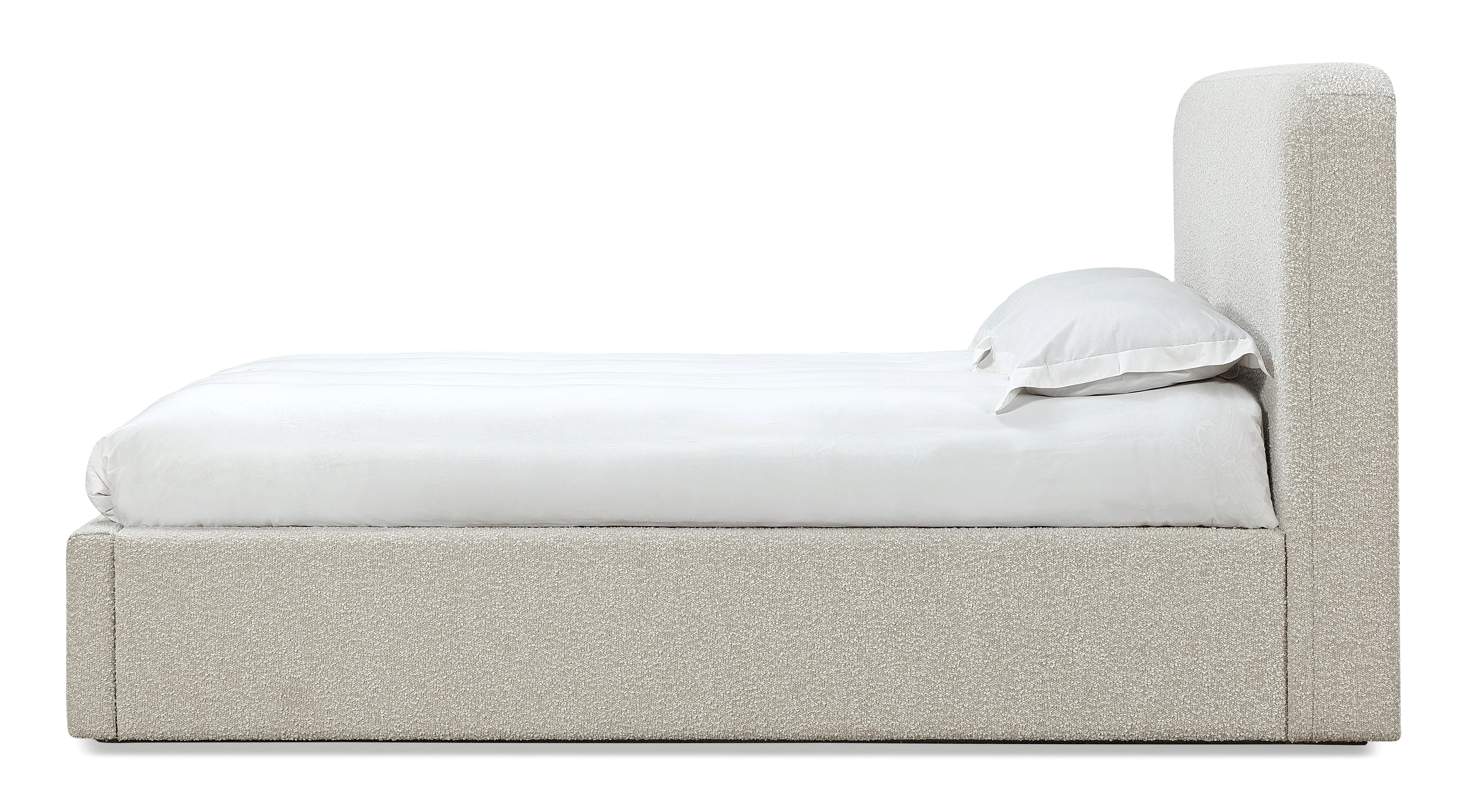 Off-White Upholstered California King Platform Bed in Ricotta Boucle - Image 7
