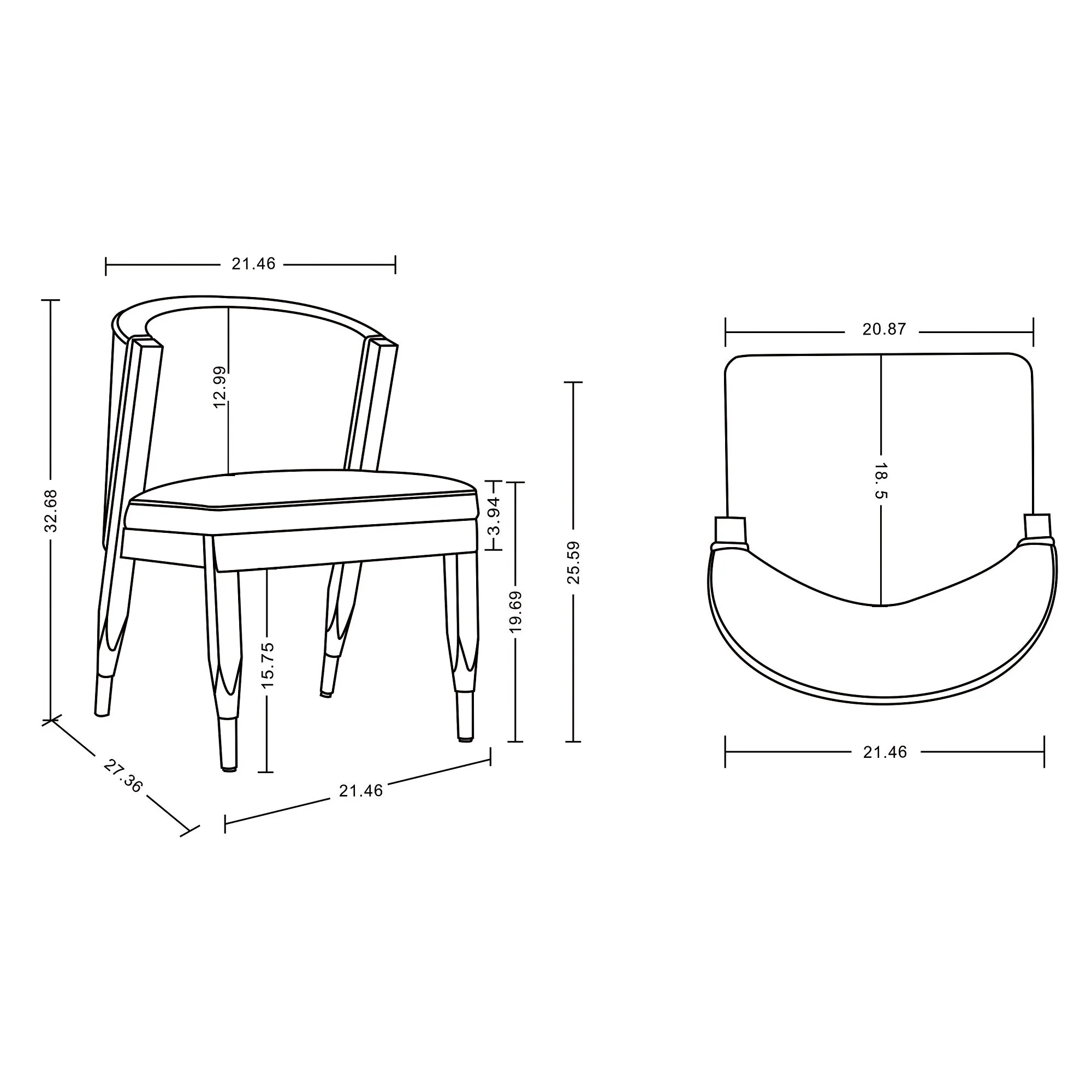 Ola Dining Chair in Grey (set of 2) - Image 3