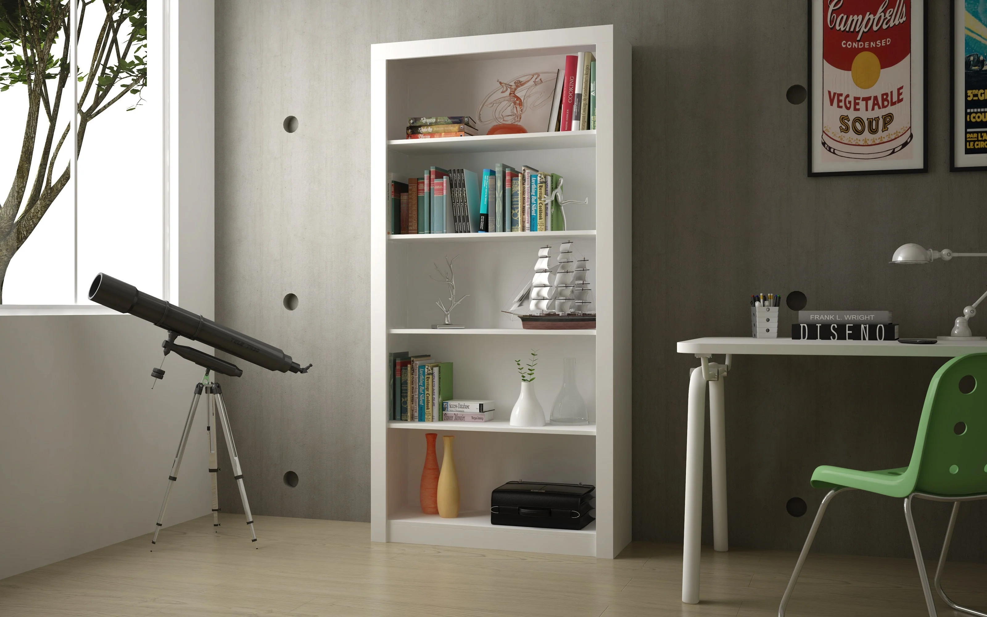 Olinda Bookcase 1.0 in White - Image 2