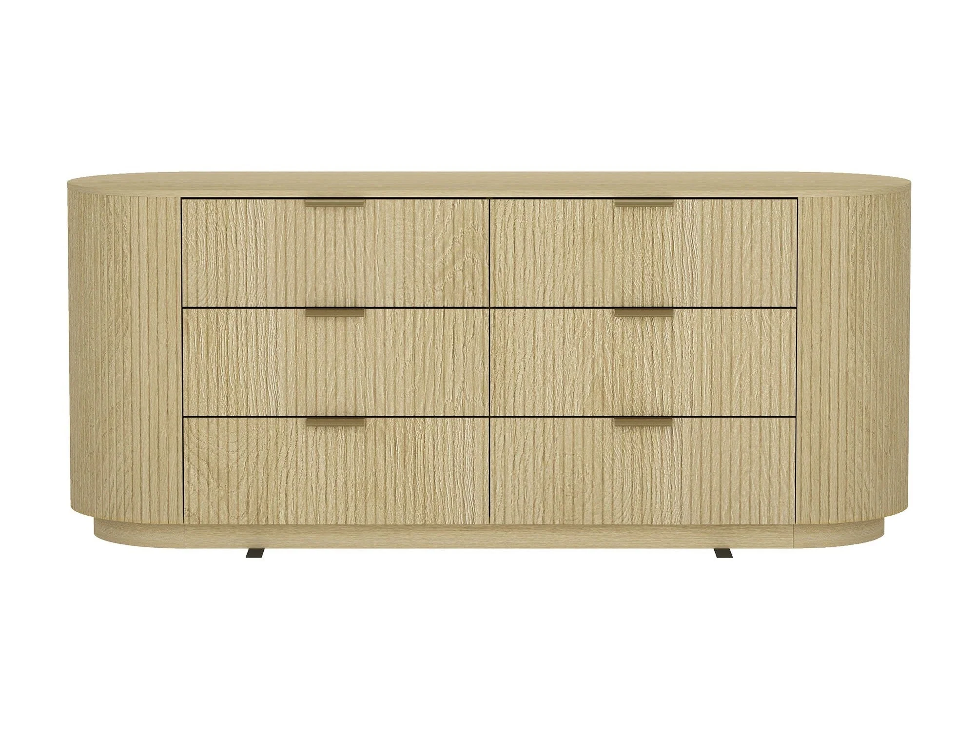 Olivia 71.3" Double Dresser in Natural Oak and Gold