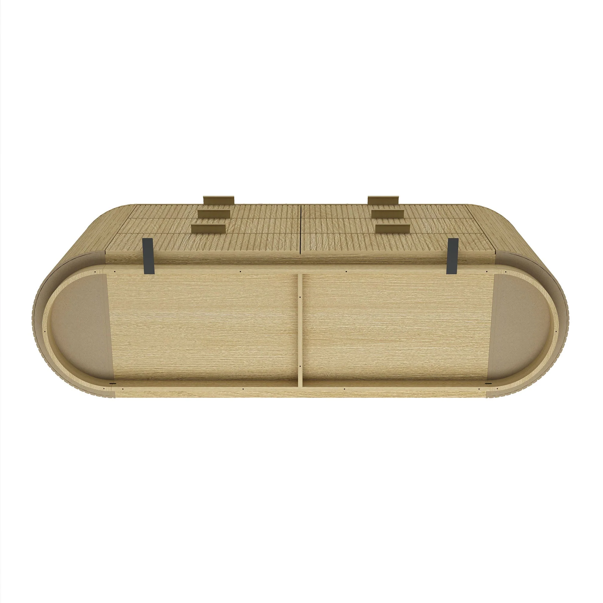 Olivia 71.3" Double Dresser in Natural Oak and Gold - Image 10