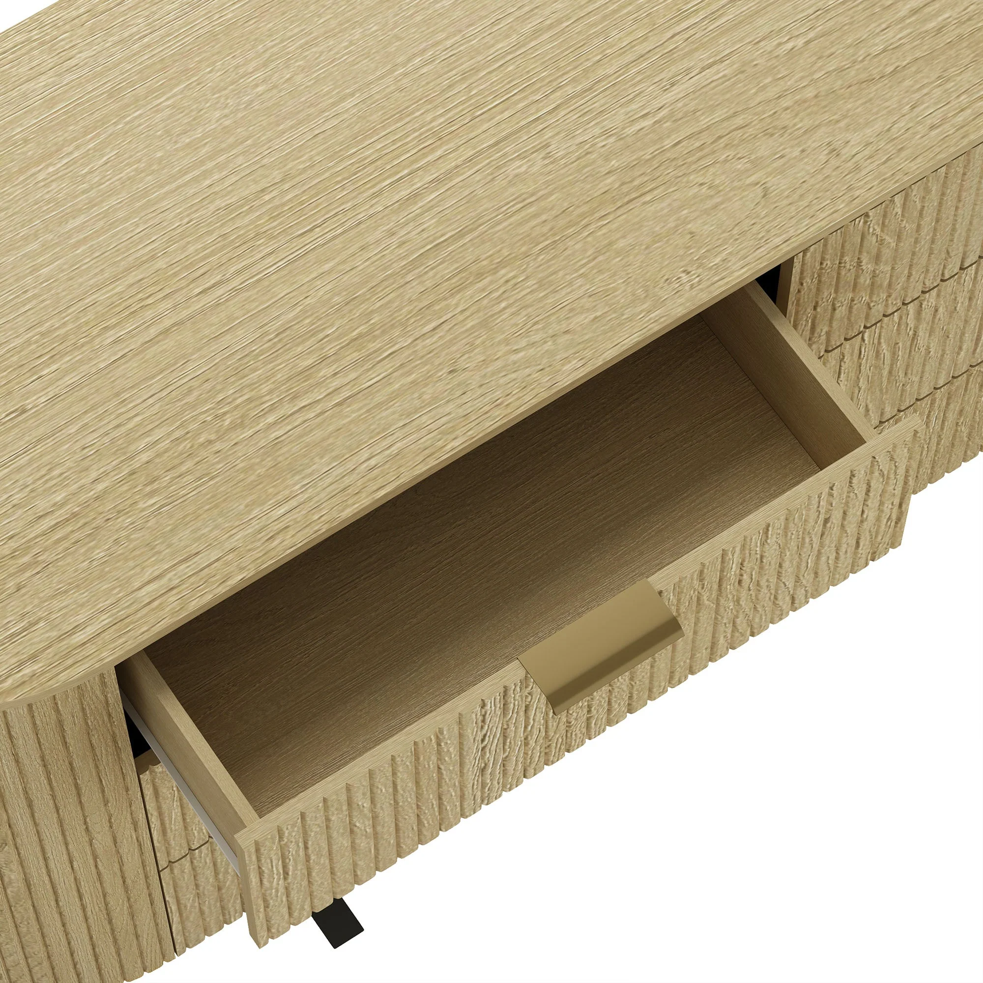 Olivia 71.3" Double Dresser in Natural Oak and Gold - Image 5