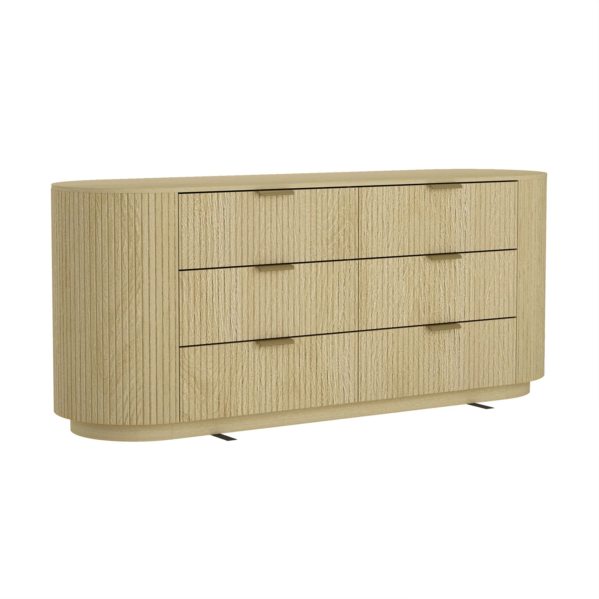 Olivia 71.3" Double Dresser in Natural Oak and Gold - Image 6